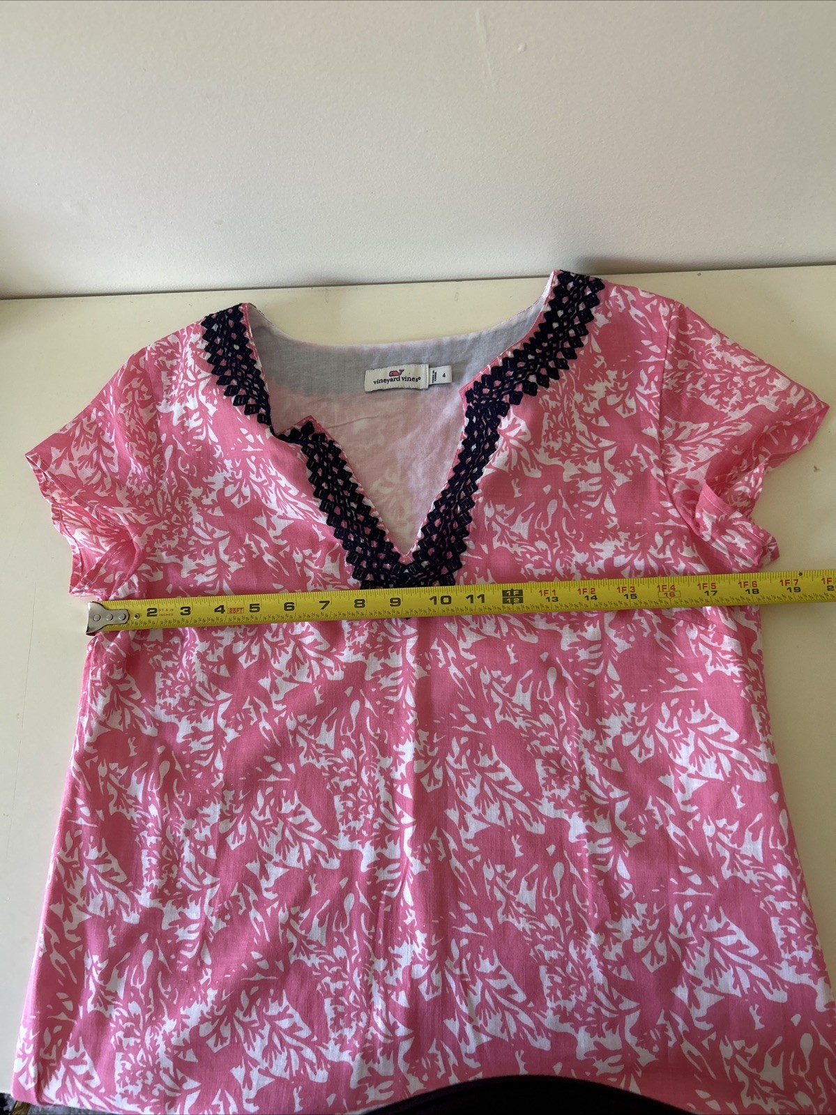 Vineyard Vines Spring Summer Dress Size 4 With Embroidery Trim Work