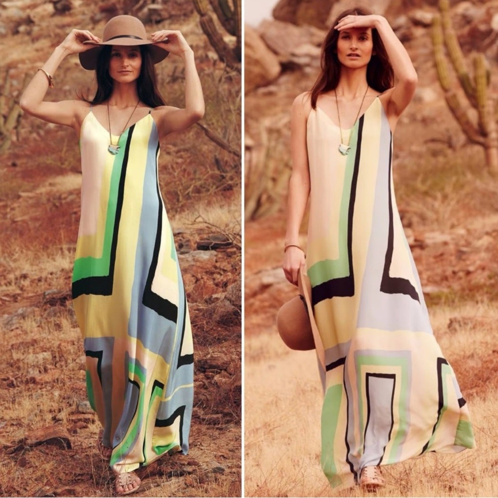 ANTHROPOLOGIE MAEVE Abstracted Maxi Dress Small