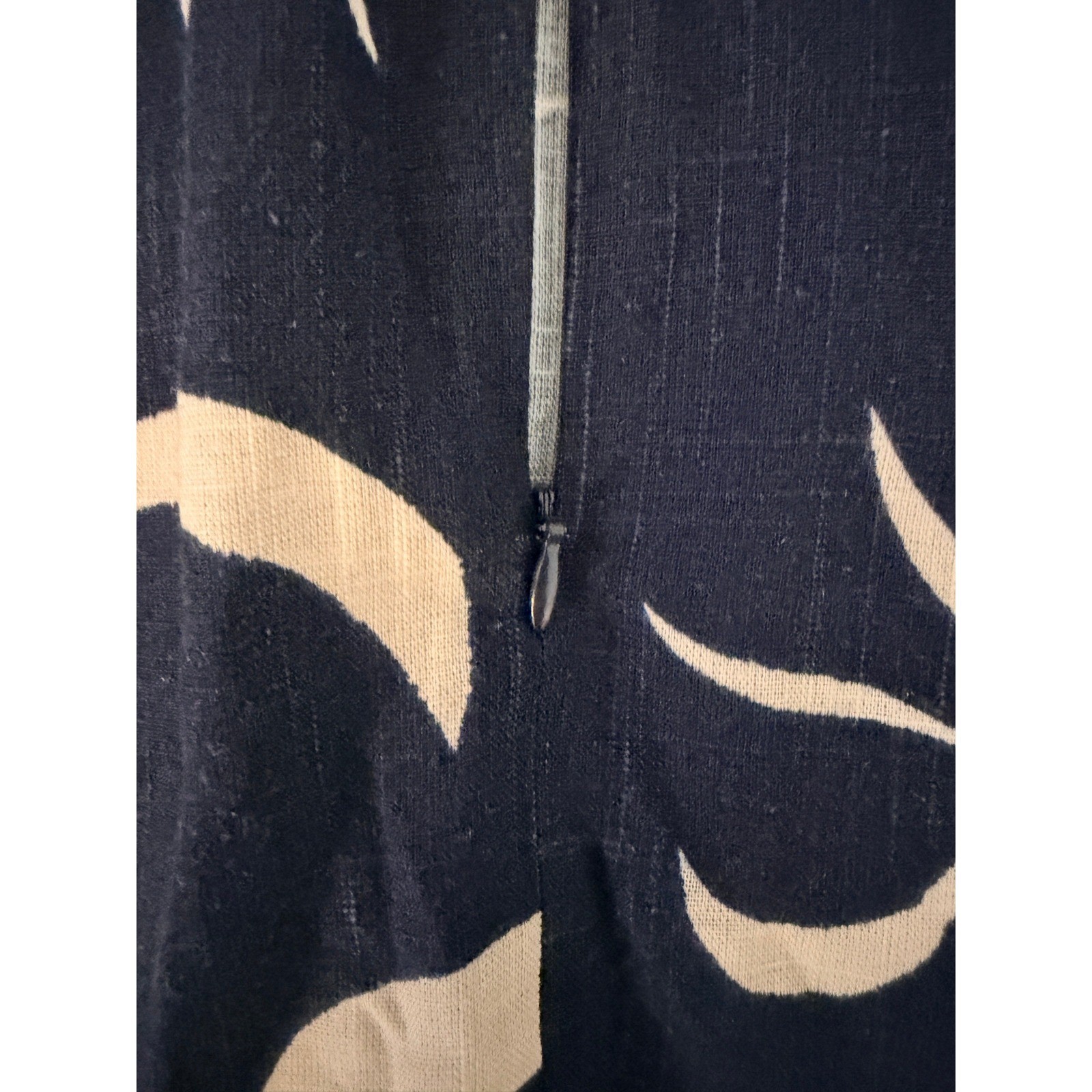 Navy Cream Floral Maxi Dress Small Strappy Smocked Back Coastal Boho Resortwear