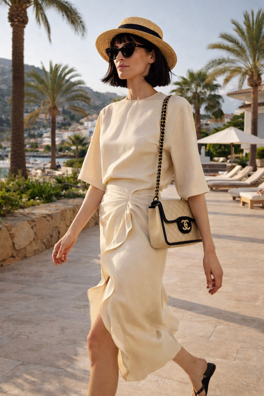 ZARA ZW COLLECTION ASYMMETRIC MID ECRU DRAPED MIDI DRESS sz XS :2100/828
