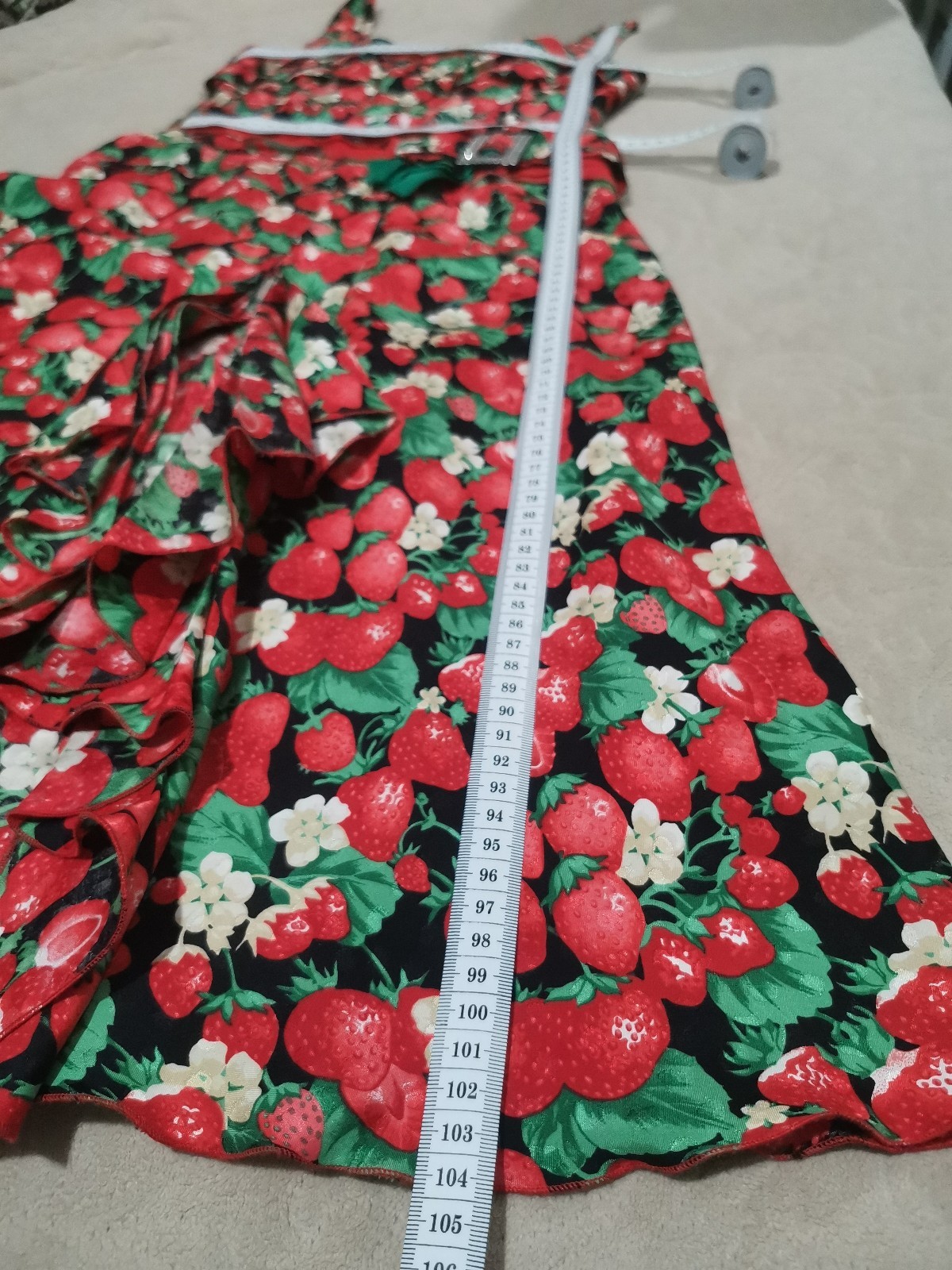 🆓US🛃 SS 2006 Dolce&Gabbana strawberries printed silk corset dress IT 38