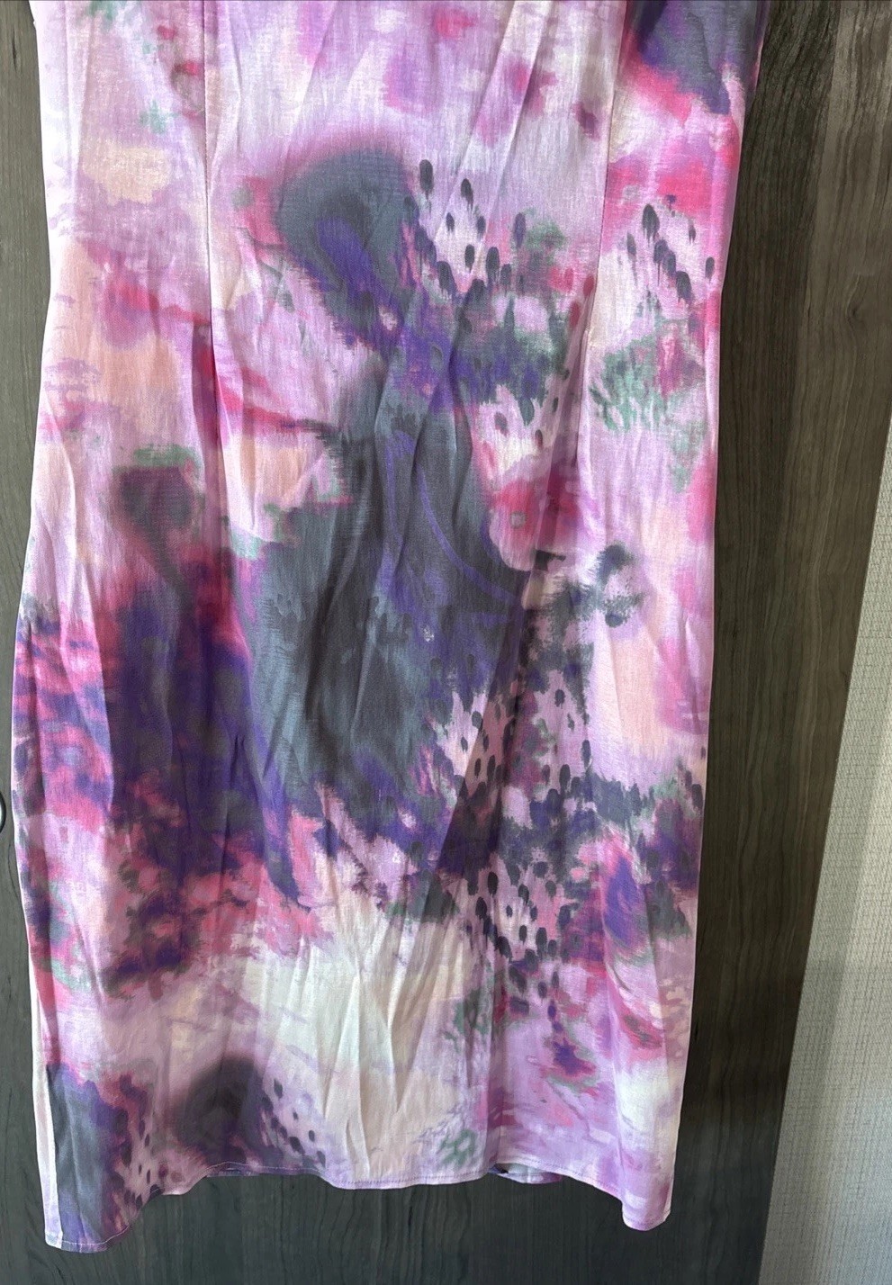 Samuel Dong ZIPPER Ruffle Dress Size Small Pink Floral Watercolor