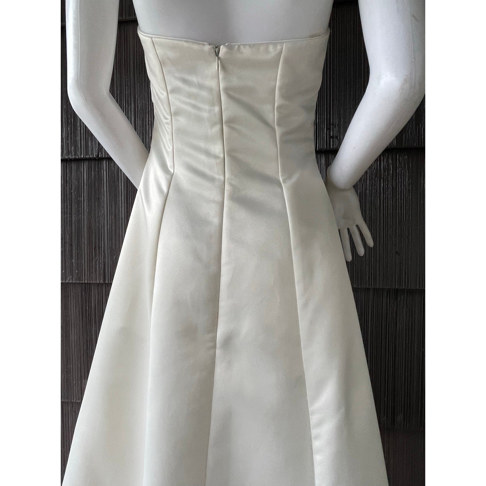 Y2K Scott McClintock Strapless Ivory Wedding Formal Dress Classic Princess Gown