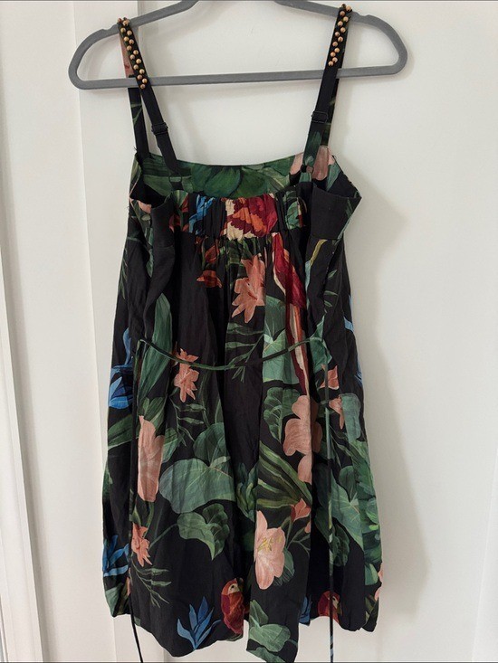FARM RIO Midnight Macaw Fiesta Lenzing Ecovero Euroflax Mini Dress Size M