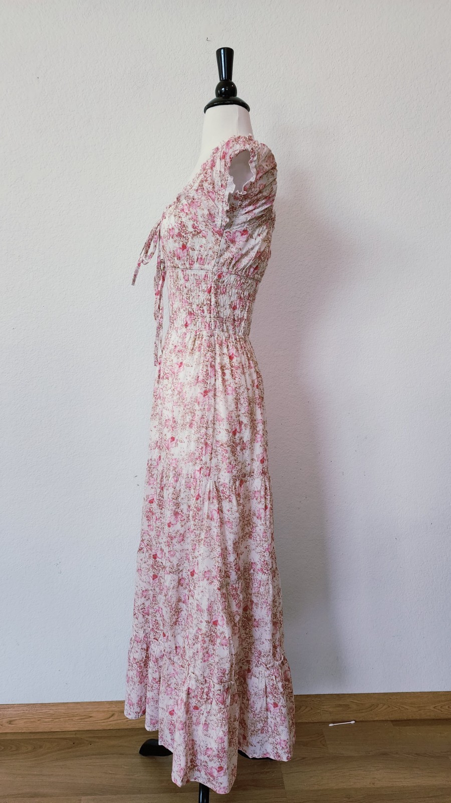New Anthro Midi Dress Size Small Pink Bow Coquette Romantic Wedding Brunch