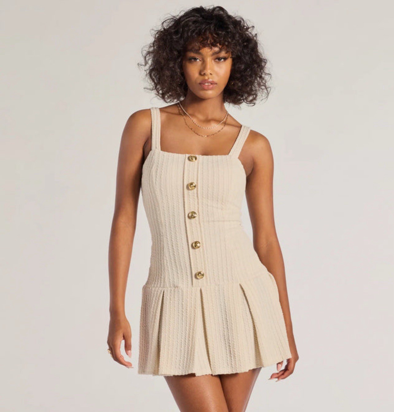 Elevated Button-Down Drop Waist Mini Dress