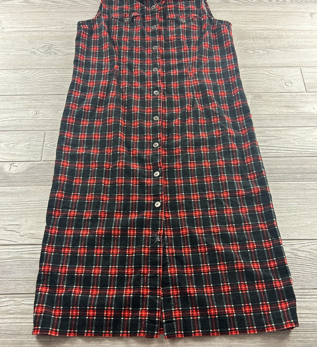 Pendleton Plaid Button Front Sleeveless Dress Women’s Size 12 USA Made