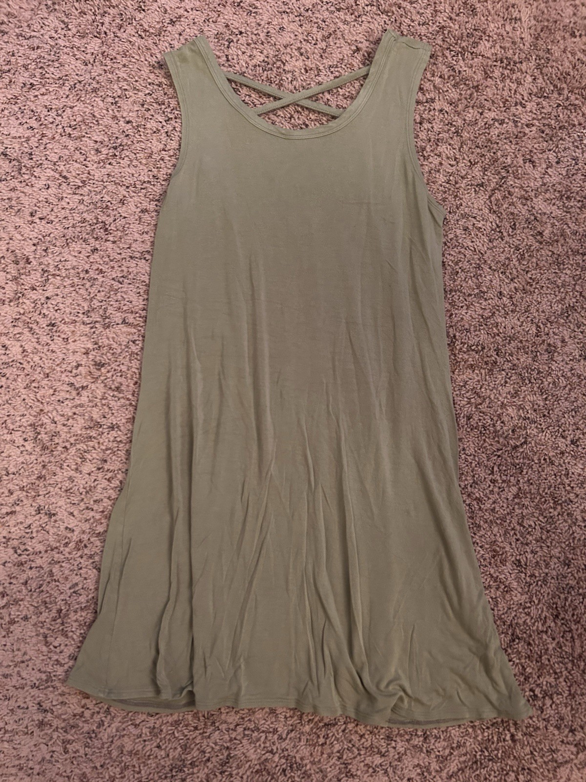 Green Tank Top T-Shirt Dress Size Small