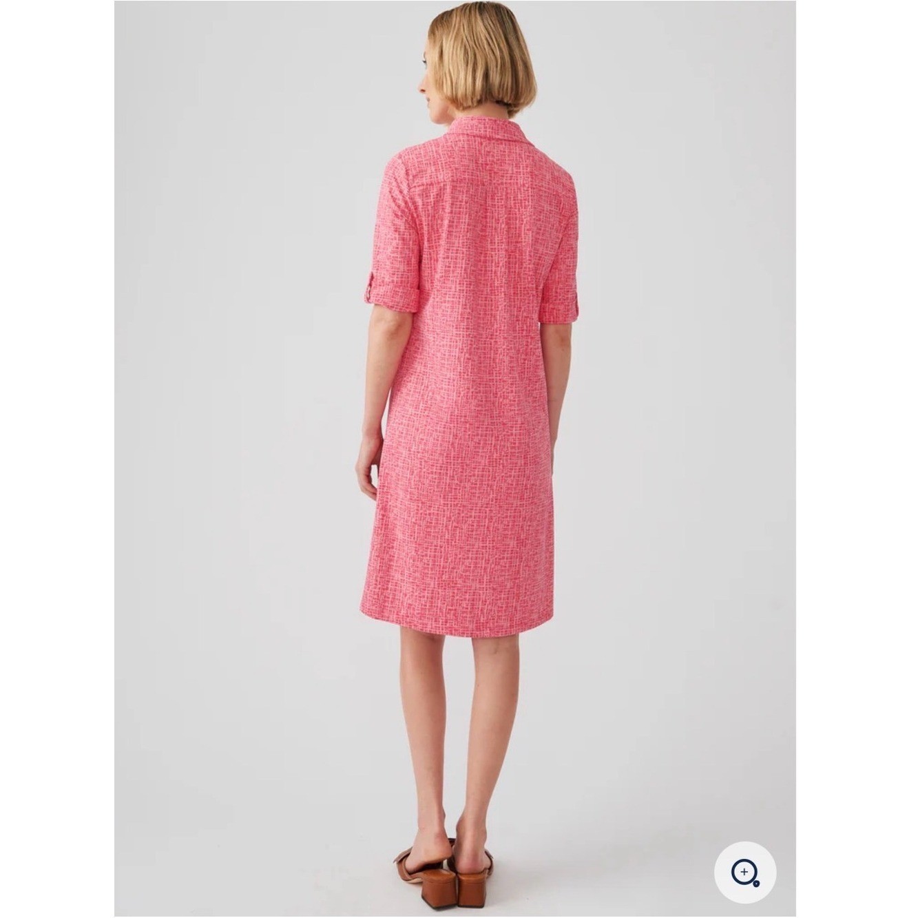 J McLaughlin Lawrence Dress in Cross Hachure Coral/Light Coral Catalina size L