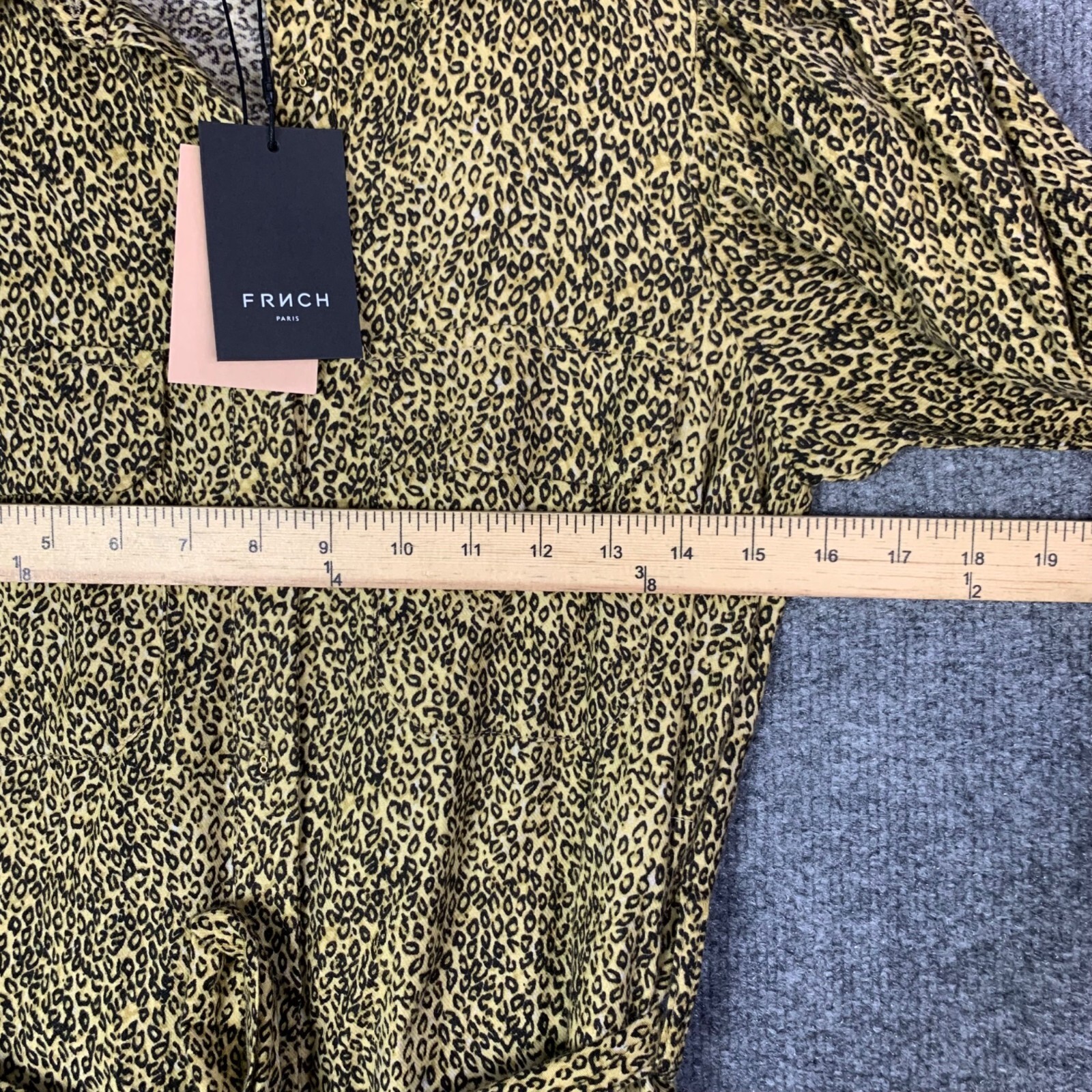 NWT $195 FRNCH Paris Juliette Leopard Print Tie Waist Button Down Maxi Dress XS