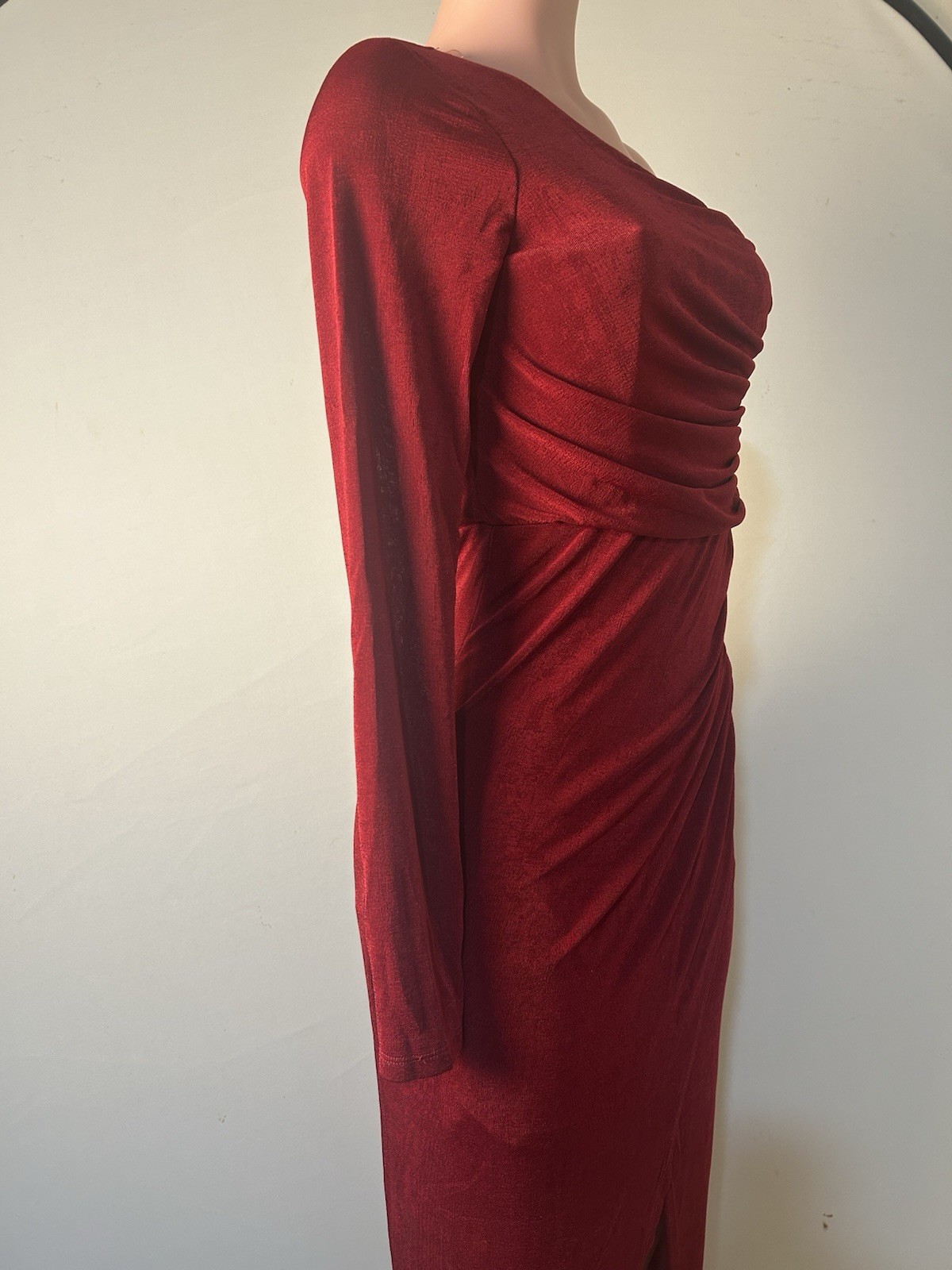 Fiestar Women’s One Shoulder Ruched Formal Maxi Party Dress Size Large