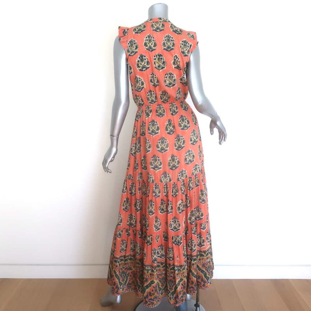 Bell By Alicia Bell Tassel-Tie Tiered Maxi Dress Peach Size Extra Small