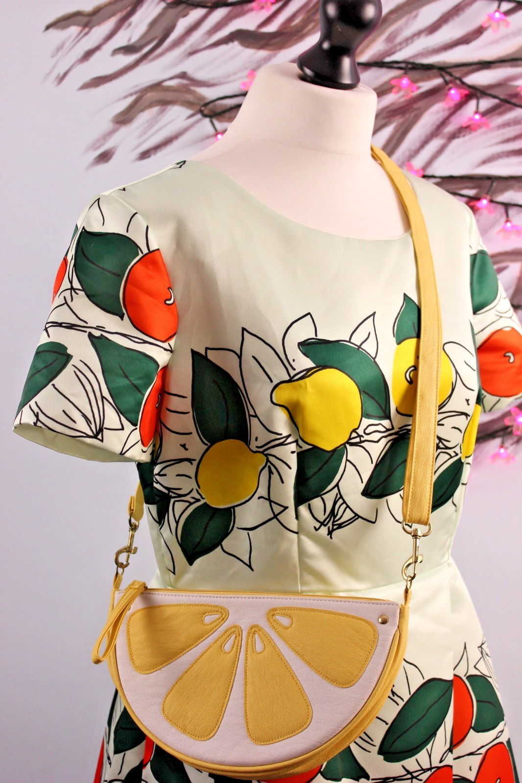 Horrockses Dress Citrus 50S Rockabilly Retro Style Pockets Purse UK 14 EUR 42