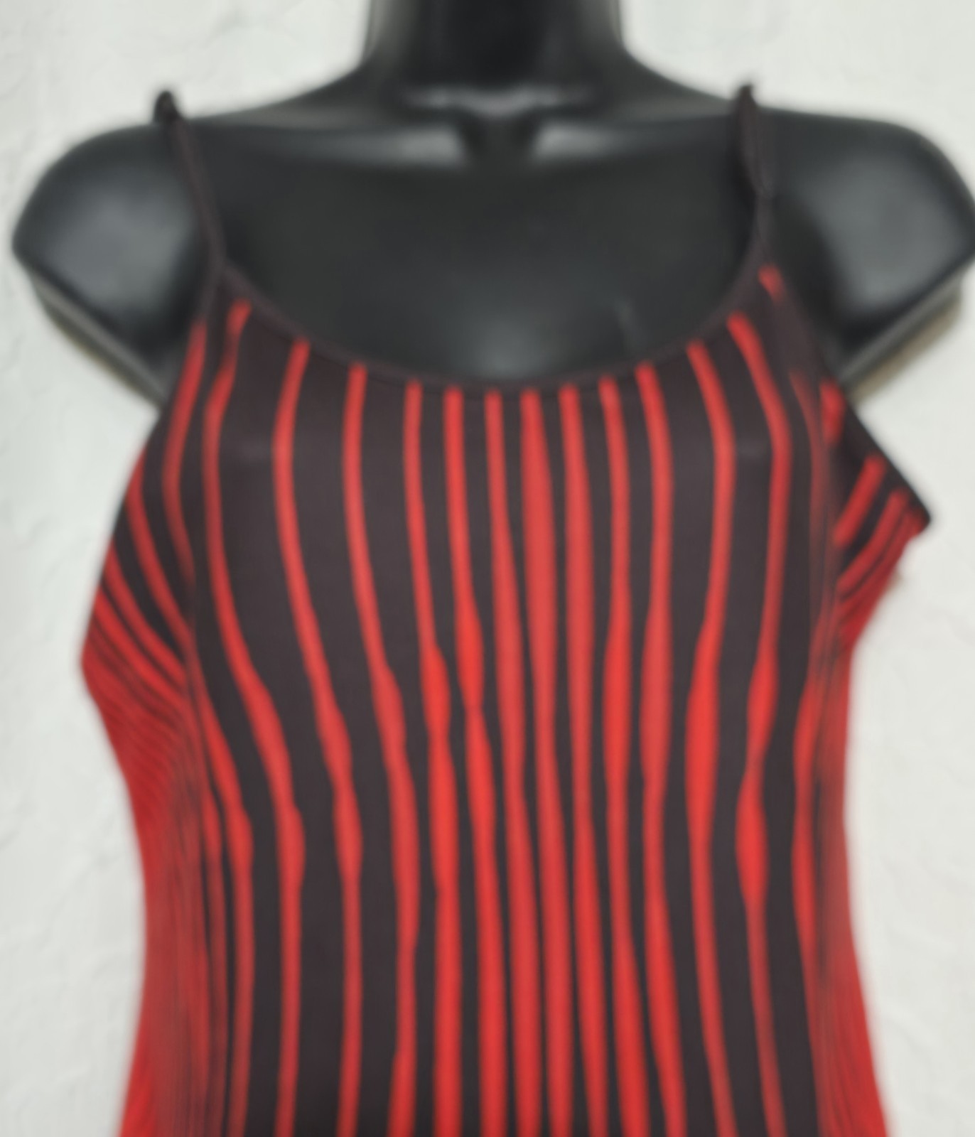 SHEIN Red & Brown Print Bodycon Spaghetti Strap Low Back Maxi Dress Sz M