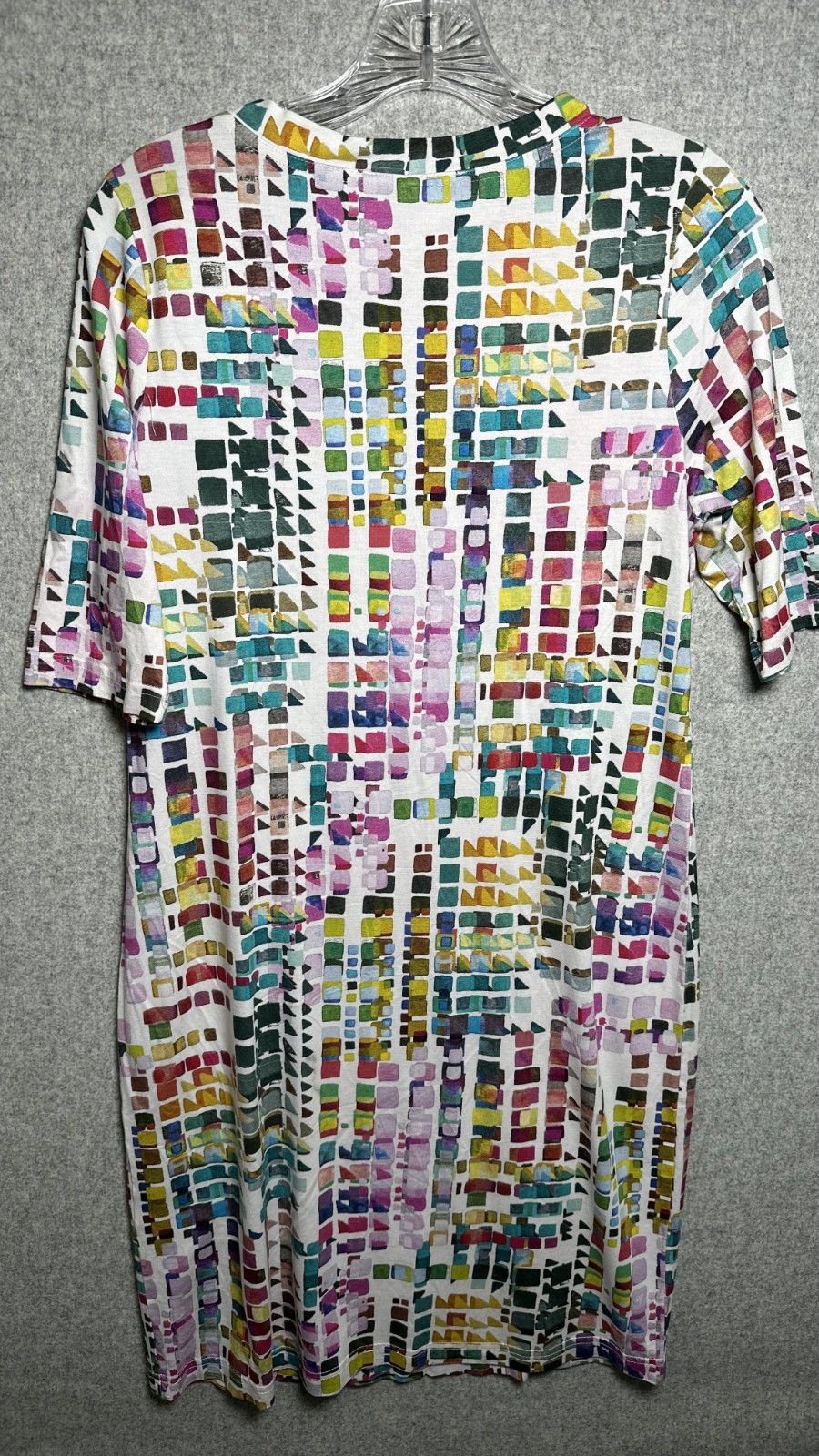 SNO SKINS Medium Printed Pullover Dress Elbow Sleeve Stretch Jersey Multicolor