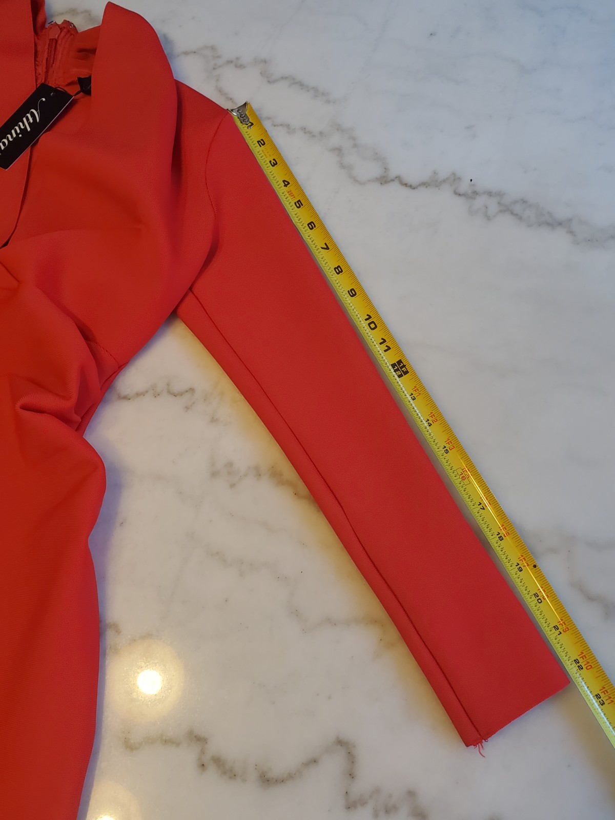 Athina Stretch open front back Zippered Long Sleeve Red midi Dress Women’s S F10