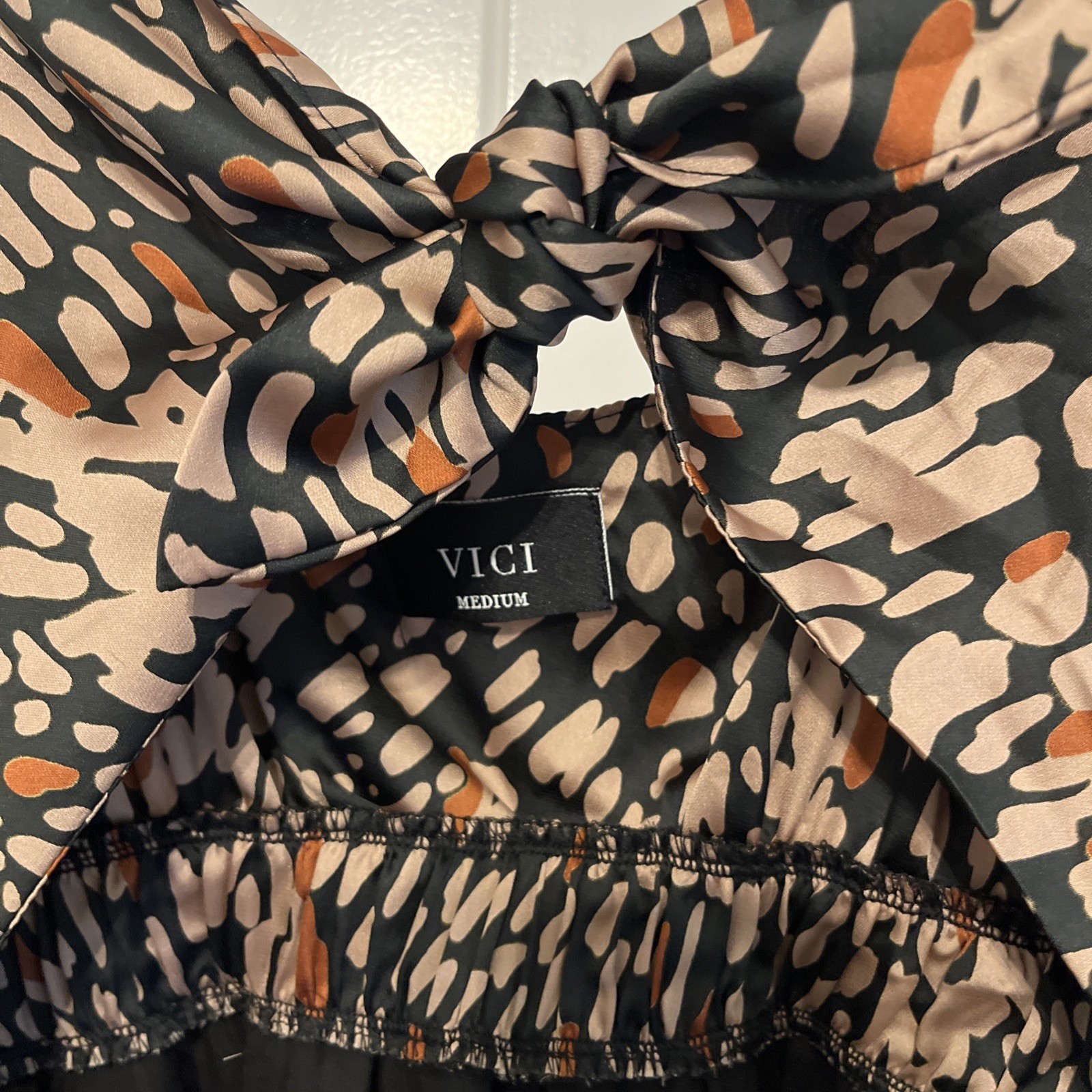 VICI Tyche Brown And Black Leopard Print Cutout Maxi Dress Size M
