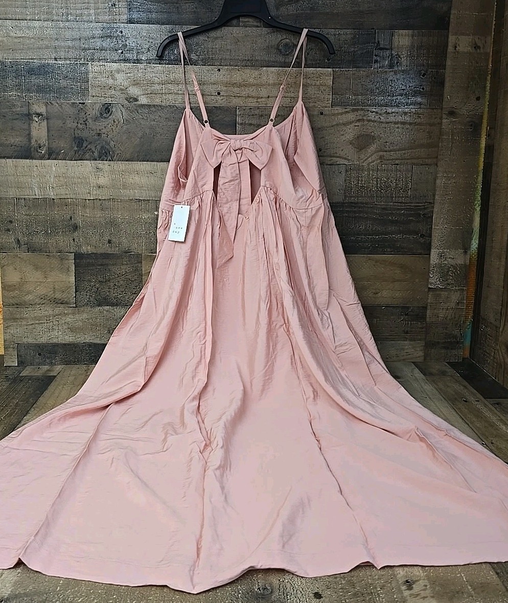 NWT A New Day Maxi Dress Women 2X Pink Lightweight Fairycore Princess Romance