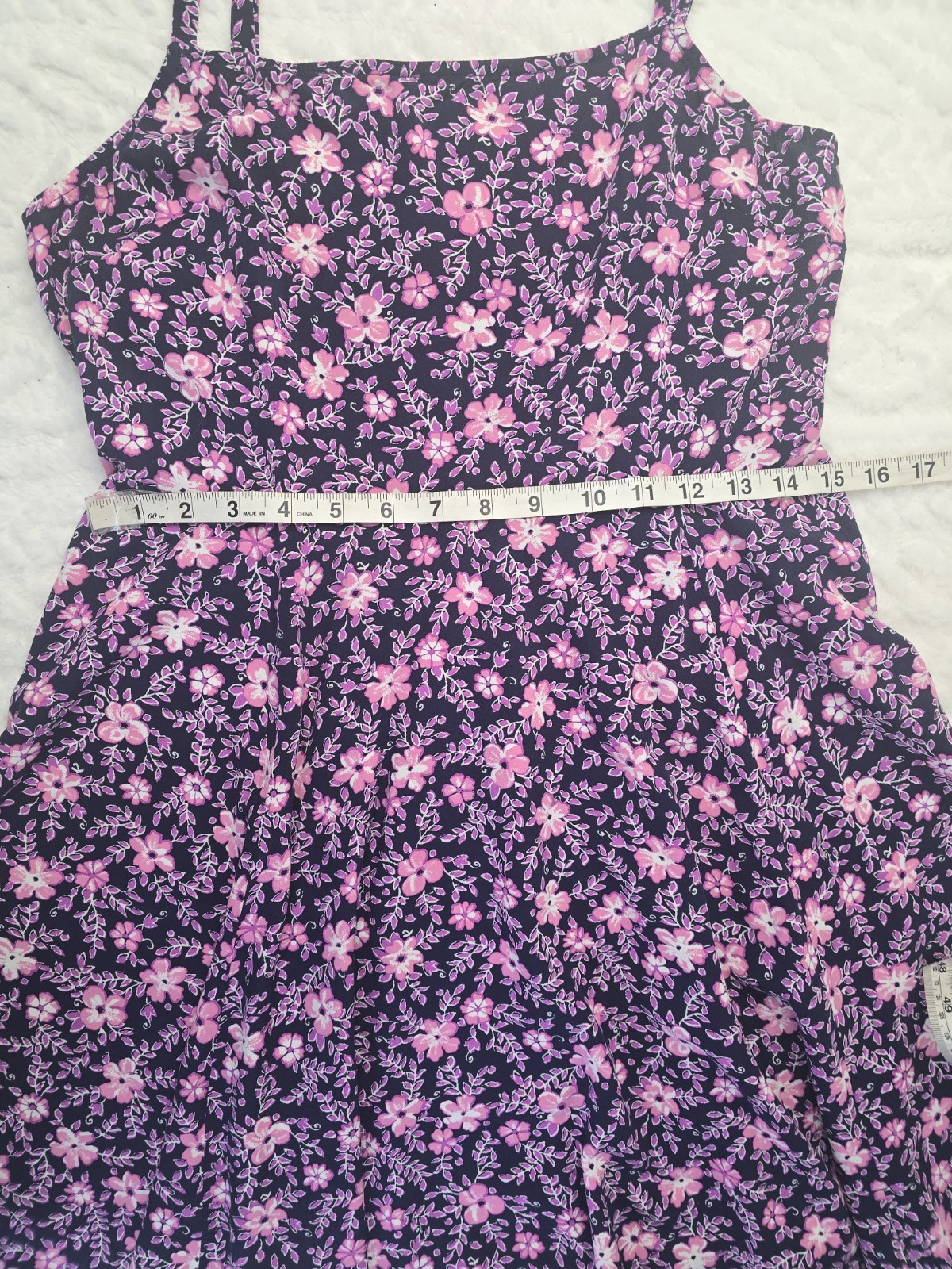 GAP Floral Sundress Navy Pink Ditsy Print Sleeveless Fit Flare Spaghetti Strap M