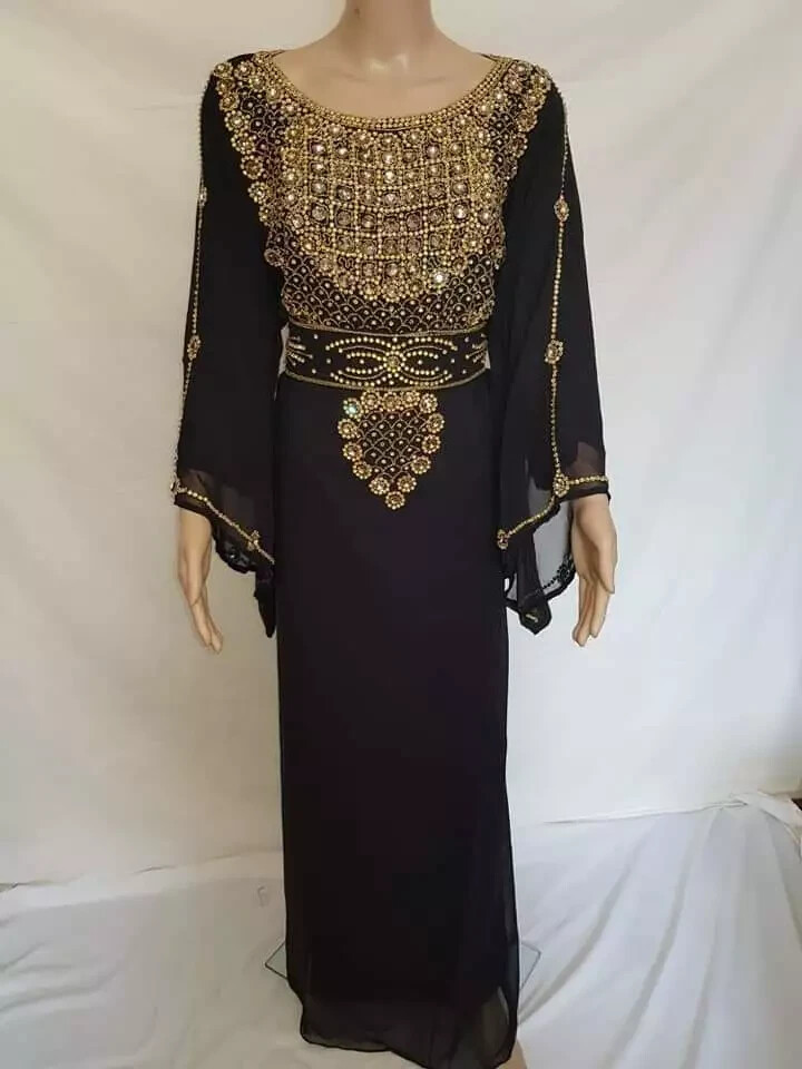 Eid Ramzan Moroccan Dress Dubai Abaya Gown Long Farasha Kaftan Wedding Kaftan