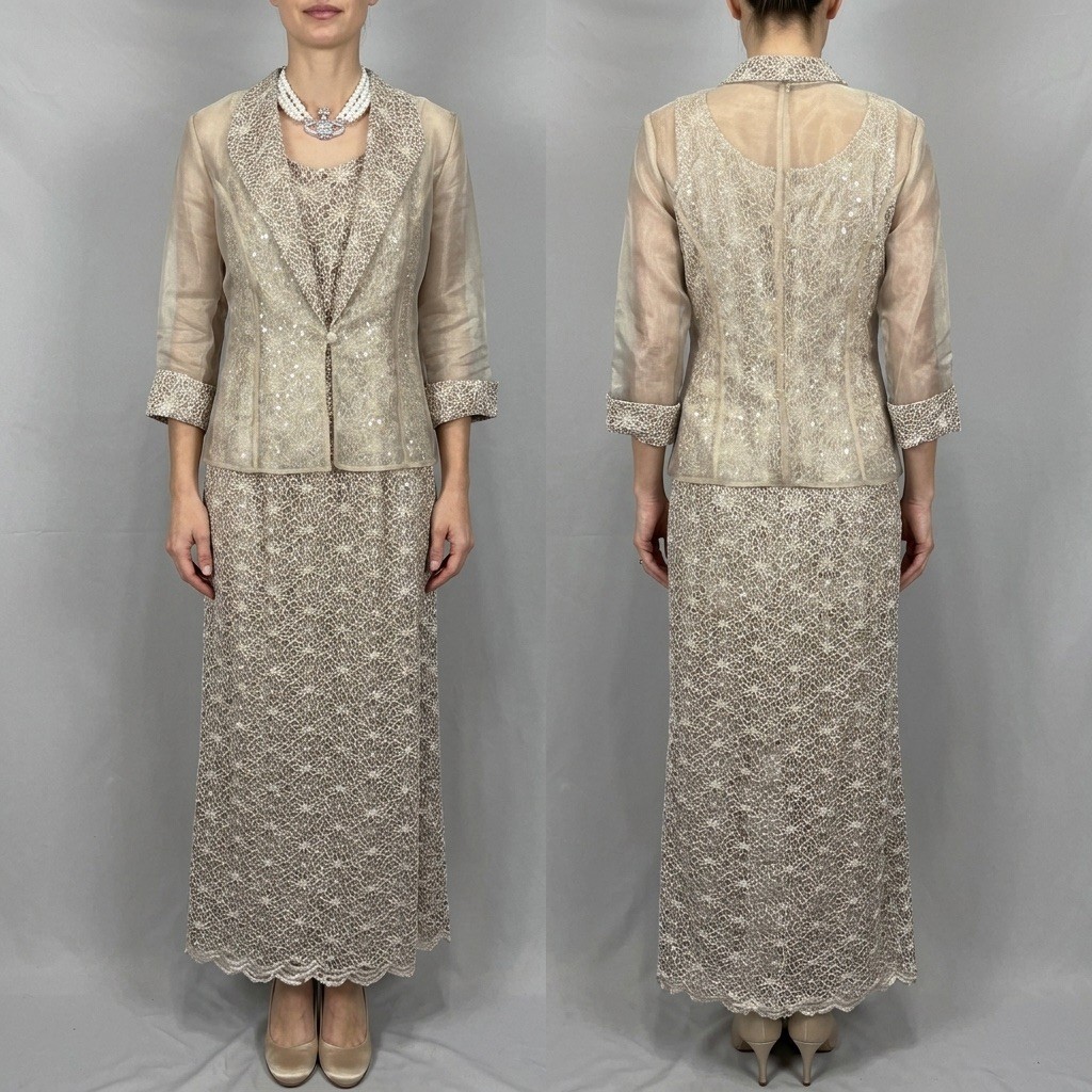 R&M Richard’s sequin lace mother of the bride/groom long dress suit size 12