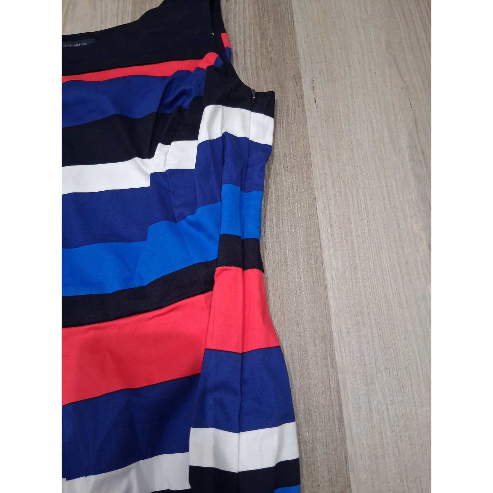 Tommy Hilfiger NWT Womens Stripe Sleeveless Fit Flare Dress Blue Red White Sz 10