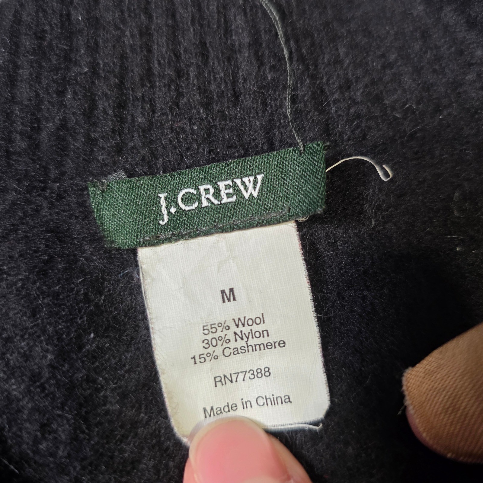J.Crew Womens Medium Sweater Dress Black Wool Cashmere Blend Scoop Neck A-Line