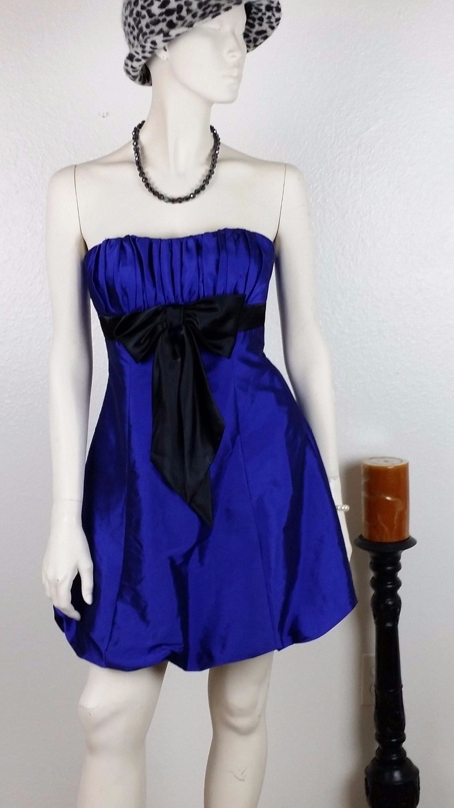 LADIES BLONDIE NITES OCCASION BUBBLE MINI SEXY DRESS Size 1 STRAPLESS SATEEN