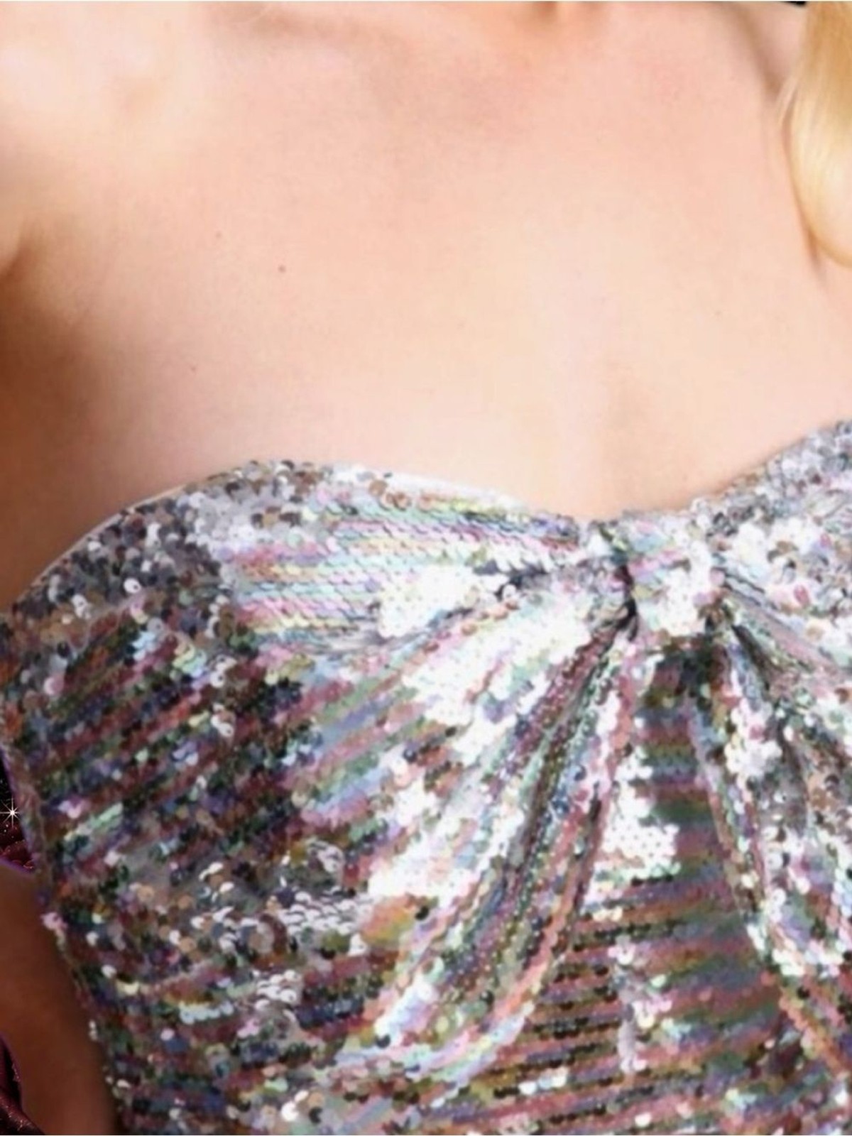 New Avec Les Filles Bow Strapless Sequin Mini dress