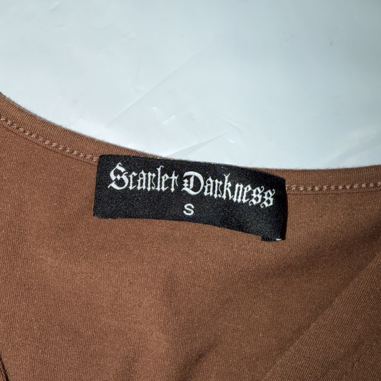 SCARLET DARKNESS BROWN Renaissance Sleeveless CORSET Dress Medieval Ruffle Small