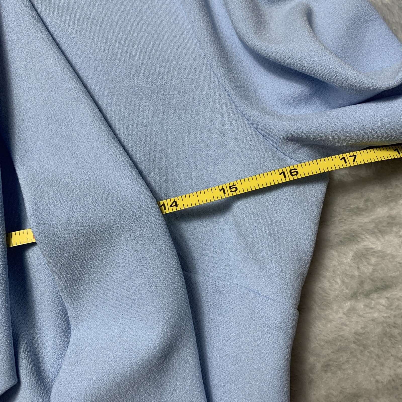 MIUSOL Classic Office wear, 3/4 Sleeve Dress Sky Blue Size M, tie neck