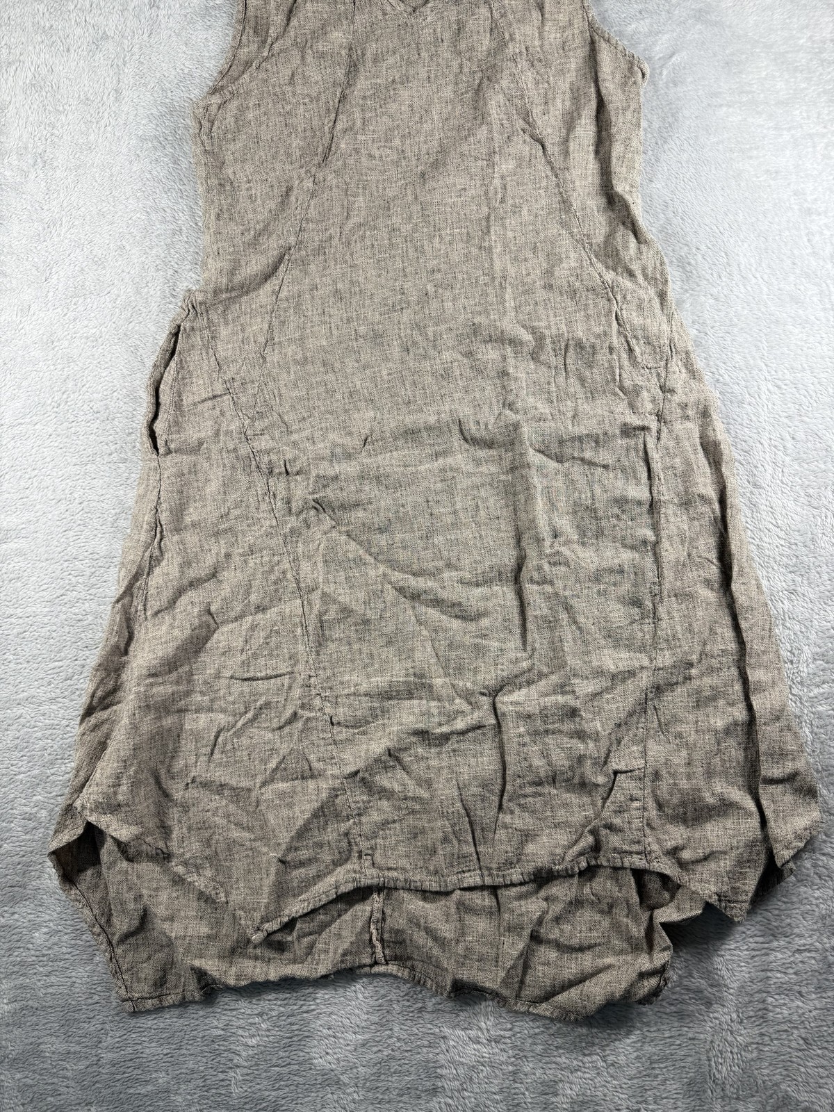 Cut Loose Dress Womens Small Linen Sleeveless Asymmetrical Lagenlook Pockets USA