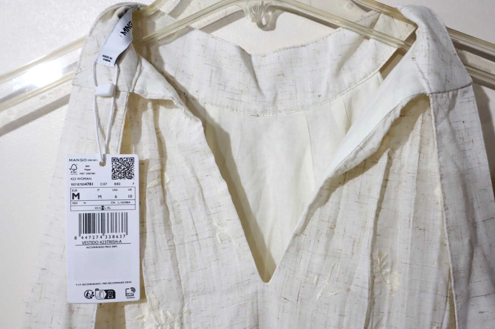 MANGO MNG Womens TRISH-A Pleated Halter Neck Tie Maxi Dress in Ivory size M/US 6
