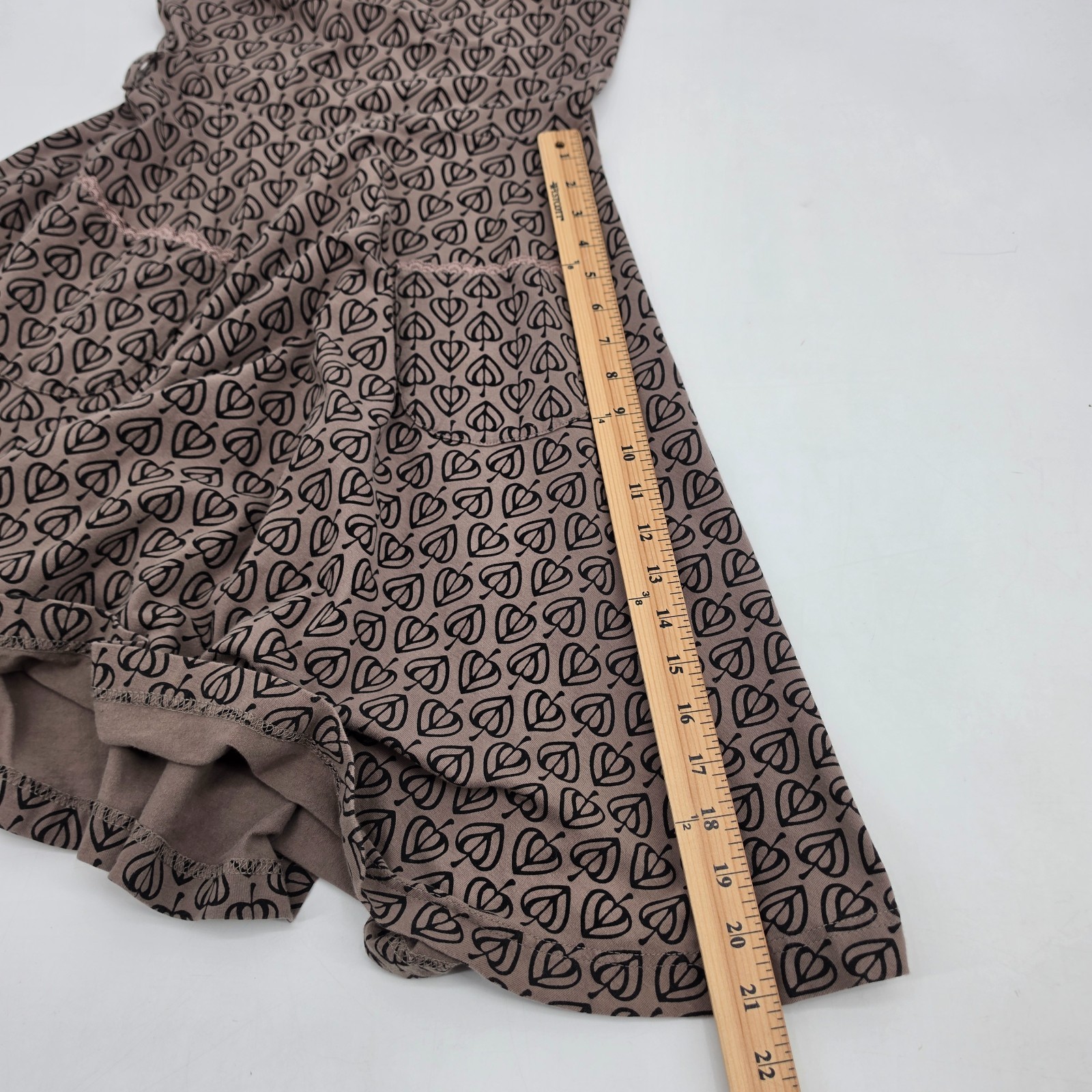 Effies Heart Modcloth Fit Flare Jackie Dress Size Small Brown Leaf Sheer Top