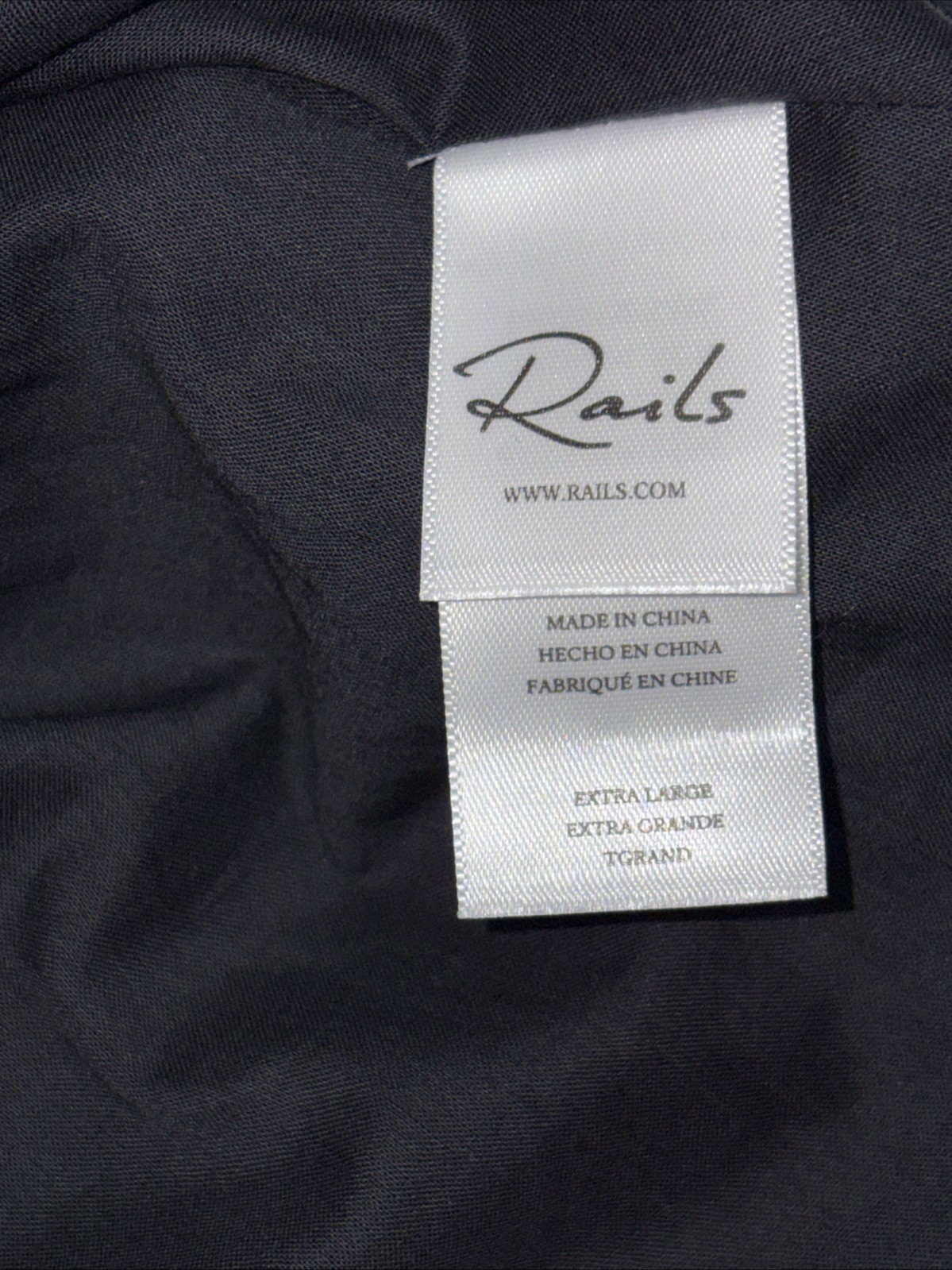 Rails Wowens XL Clementine Embroidered Midi-Dress black Smocked 100% Cotton NWT