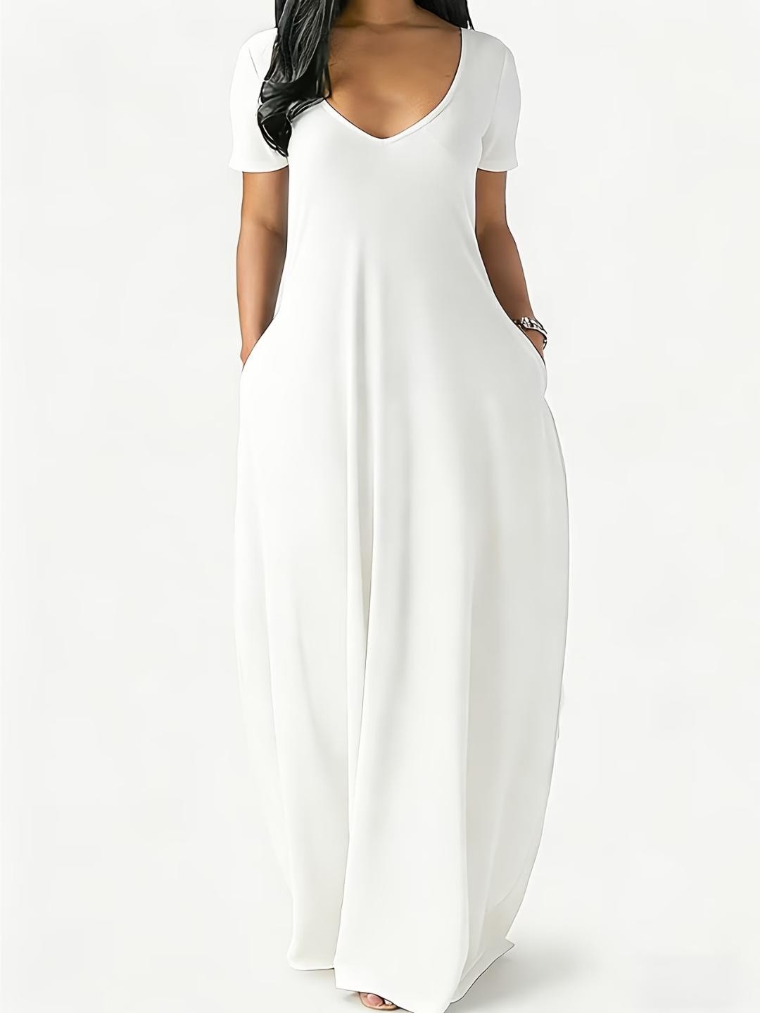 Curve Plus Size 4XL Bohemian White Maxi – Beach Dress ✨New & Free Shipping