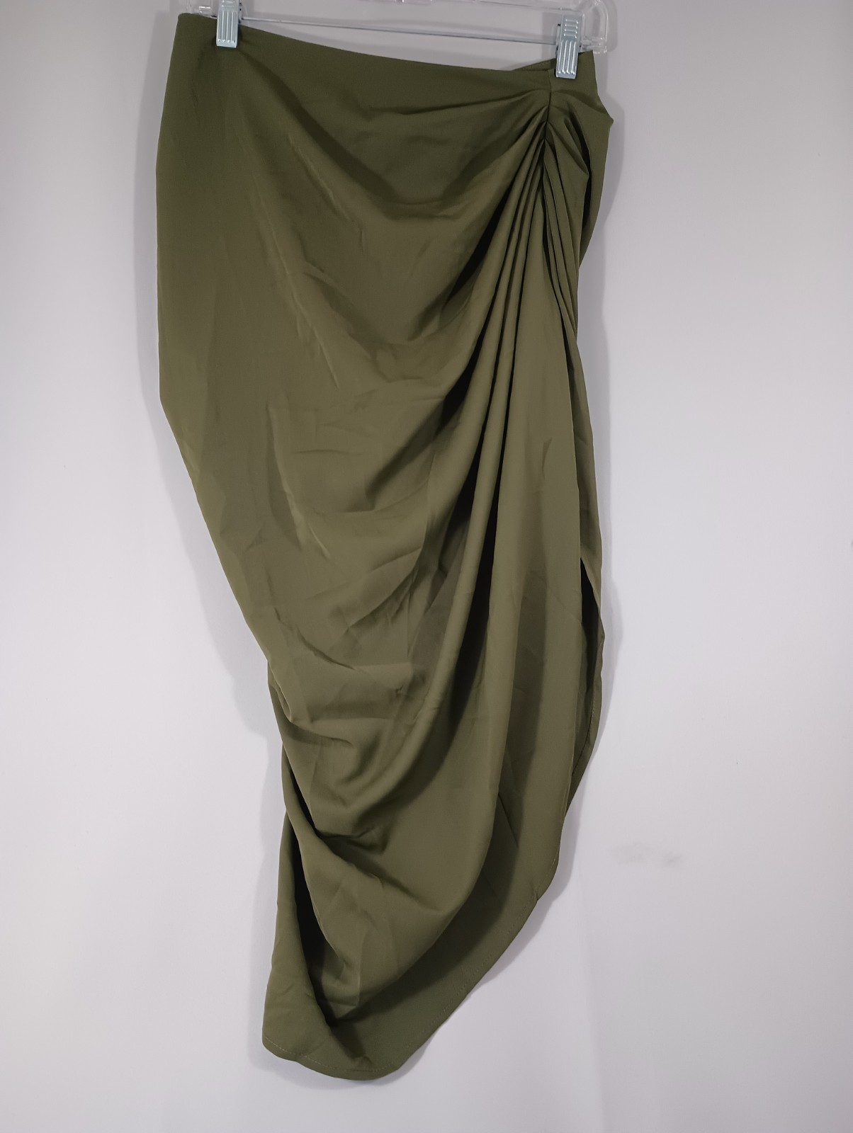 Shein Bae NEW Medium Dress Olive Green Ruched Cinch Side Elegant FAST Shipping