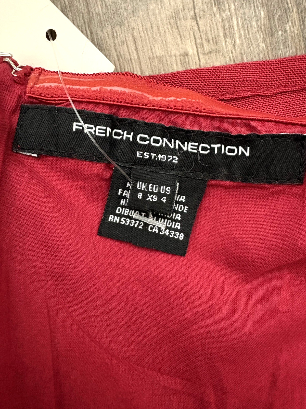 French Connection Birdie 4 Rust Linen Blend halter neck Back slit Midi Dress-NWT