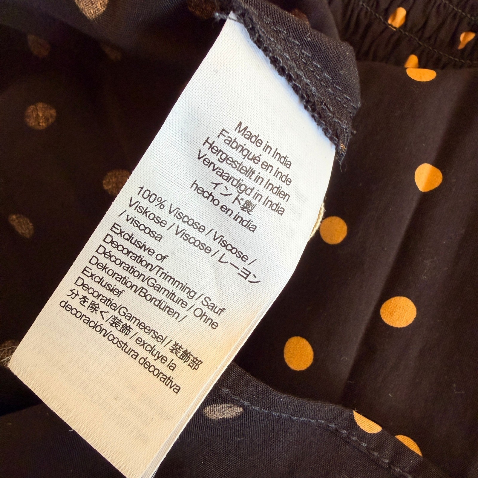 Madewell Smocked Ruffle Shoulder Mini Dress Black Gold Polka Dot Viscose Small