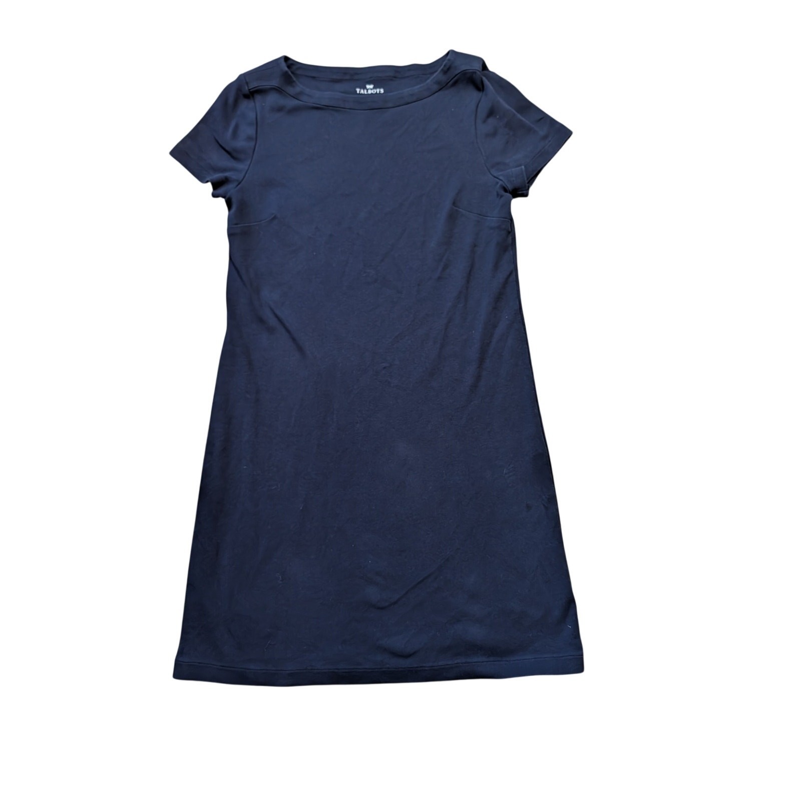 TALBOTS, Navy Blue 100% Cotton t-shirt dress, Large, comfortable & classic