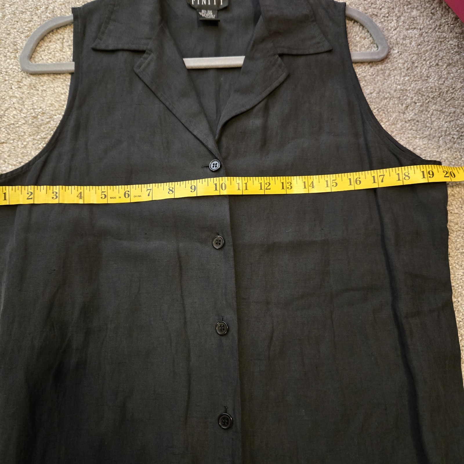 Finity Womens Dress Size 12 Silk Linen Button Front Maxi Normcore Minimalist