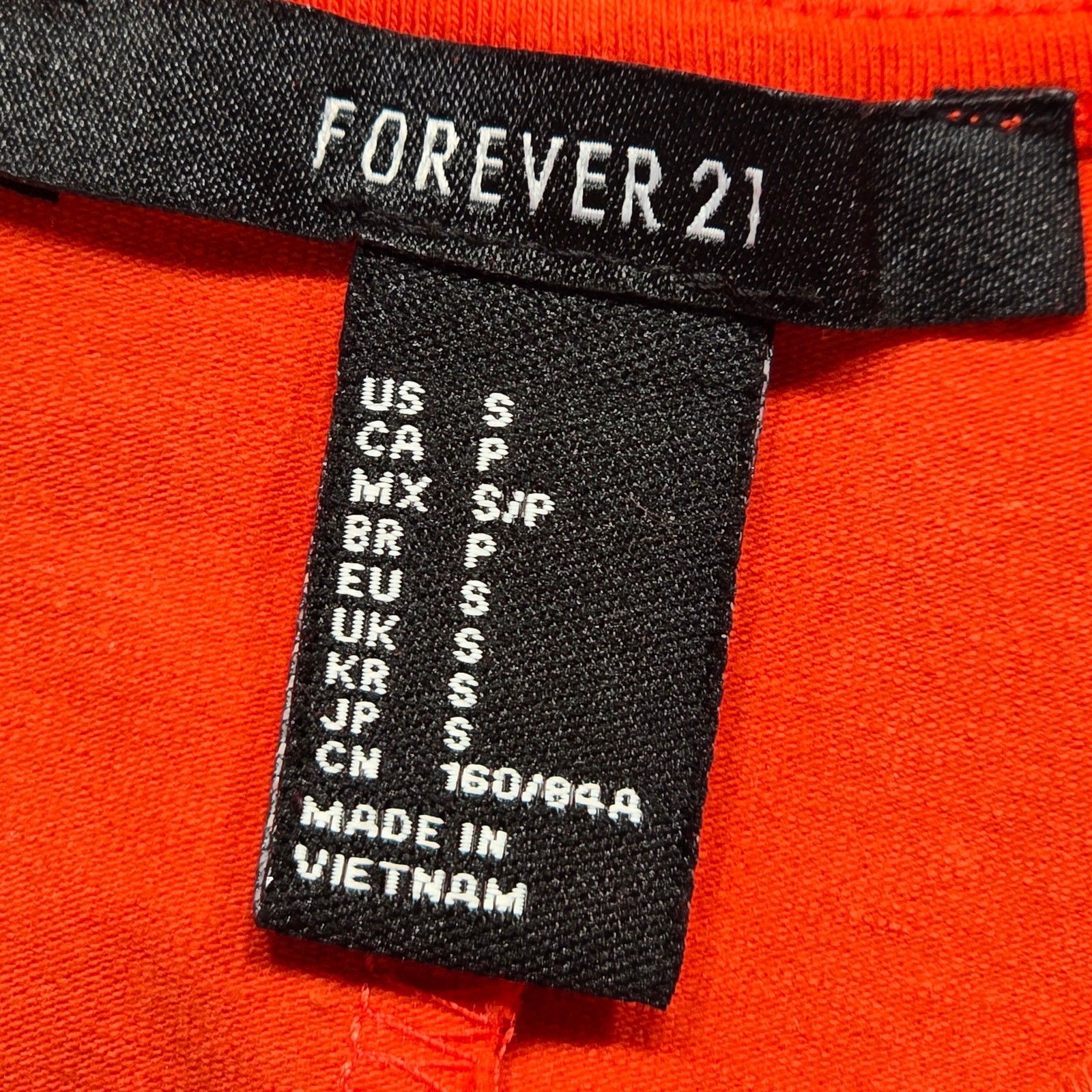 Forever 21 Orange Midi Dress Bold Bodycon Sleeveless Scoop Shift Womens Size S