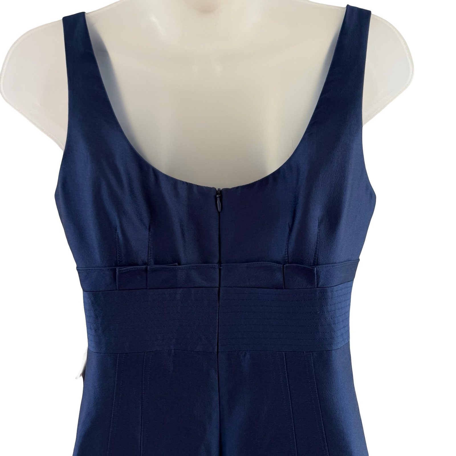 Vintage Kay Unger New York Navy Wool Silk Blend Column Gown Dress 4 NWT Luxury