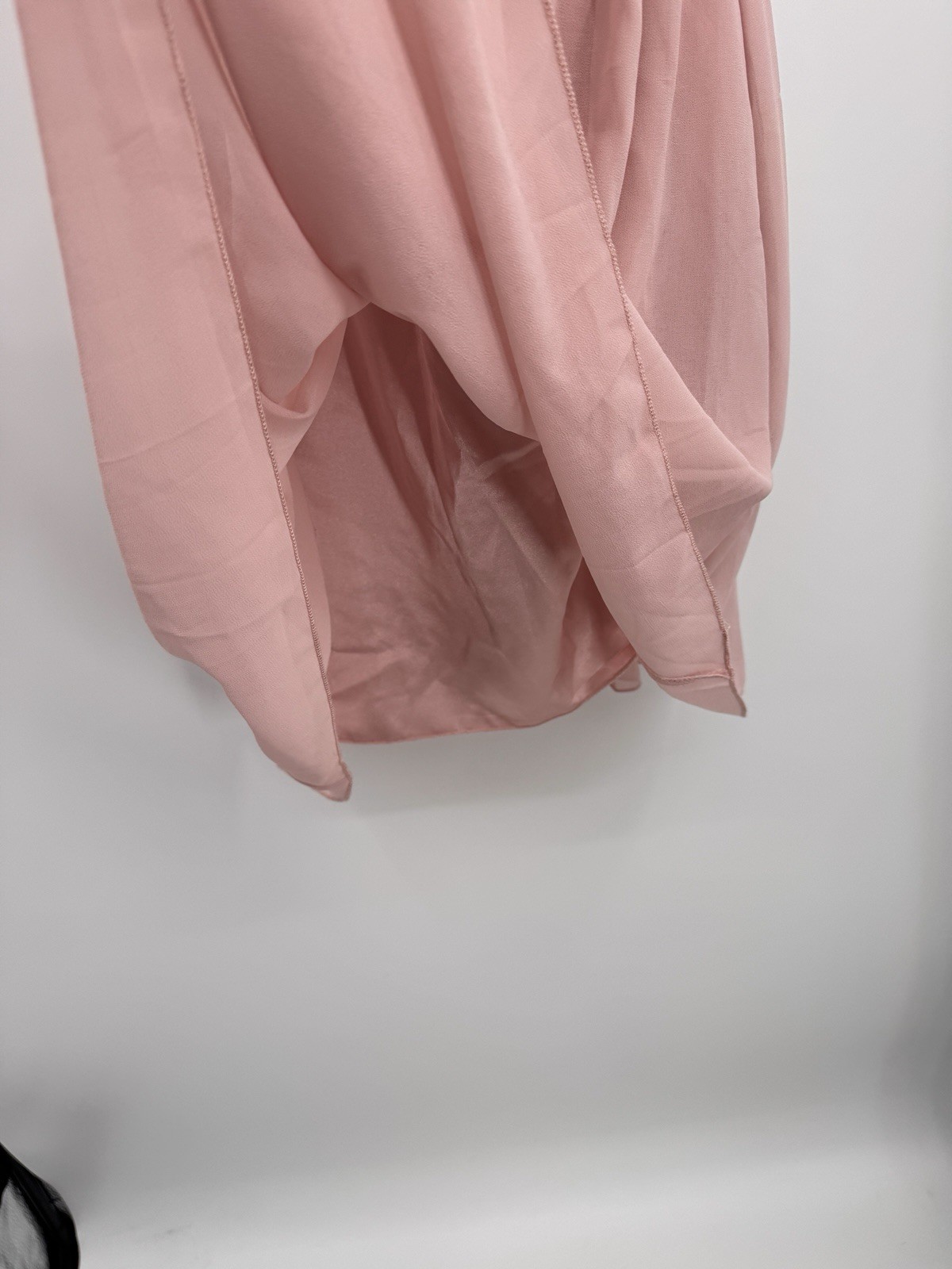 Y2K Izabel London Strapless Party Dress Size 8 Chiffon Light Pink Rhinestones