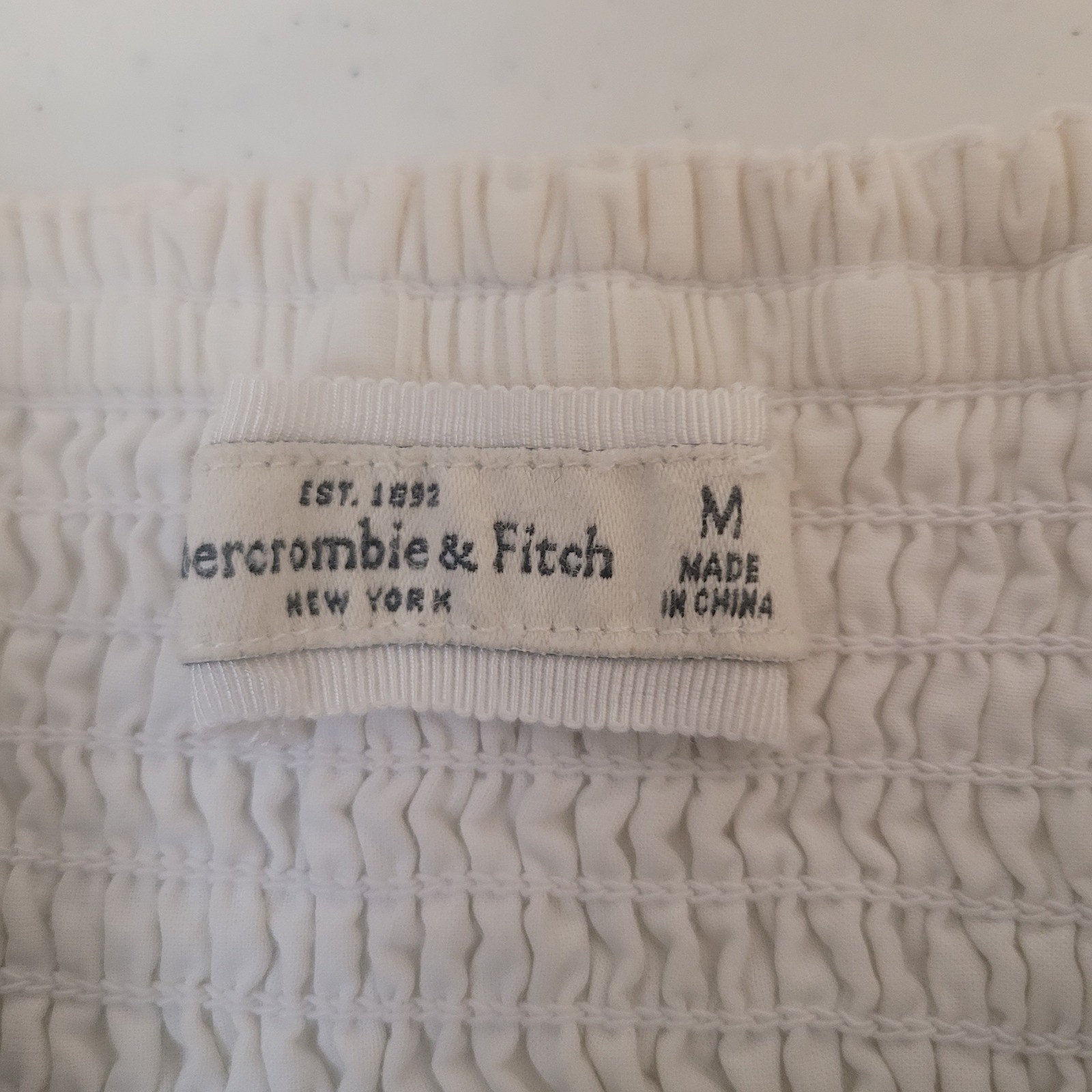 Abercrombie & Fitch Medium Striped Strapless Mini Dress Blue White Smocked