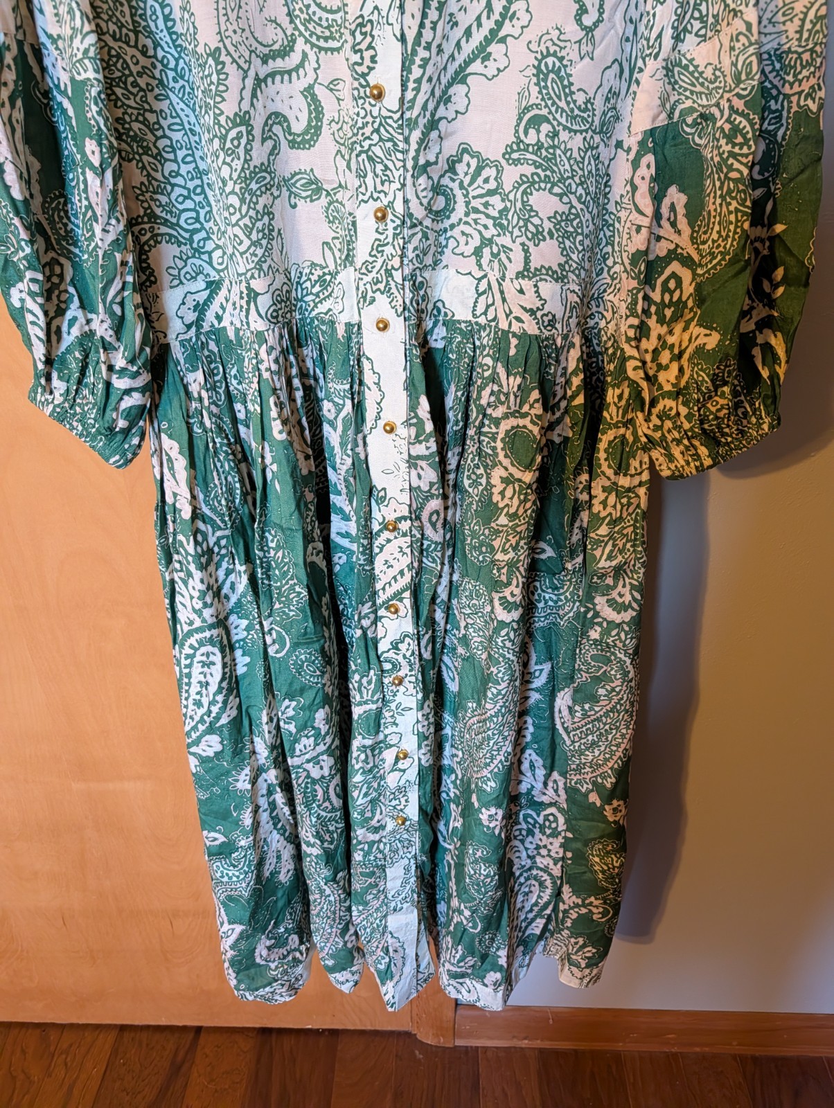 Miss June Paris Carlotta Green Maxi Dress Womens OS Paris **Missing Belt
