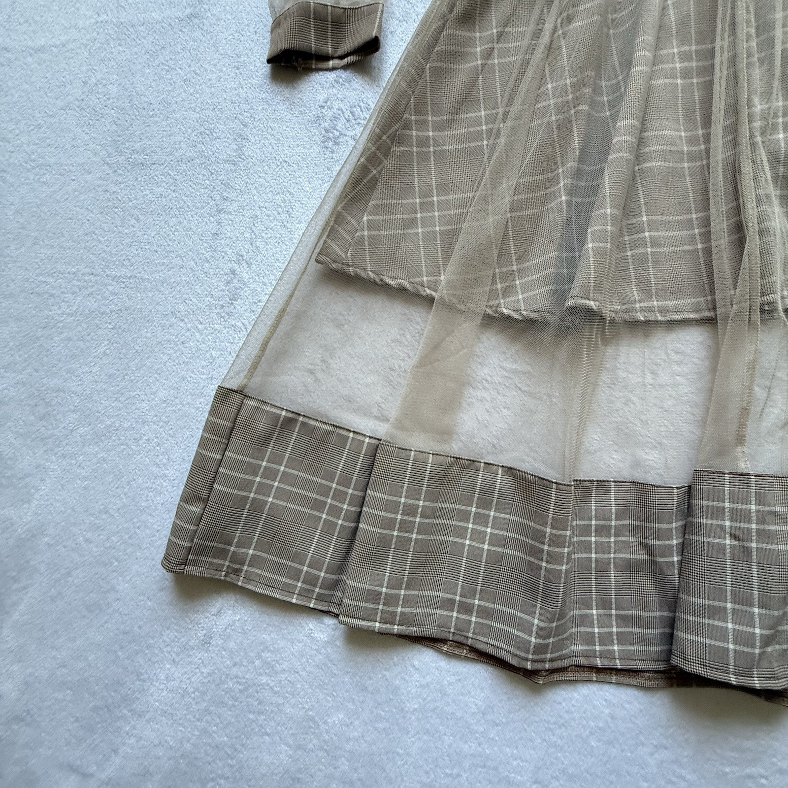 VTG Bespoke Handmade Unlabeled Dress S Cottagecore Prairie Trad 60s Layer Flare