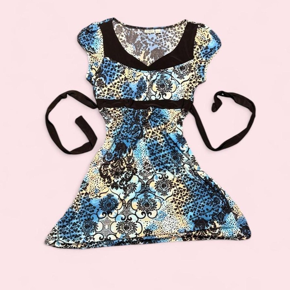 Cato multicolor floral and damask print dress