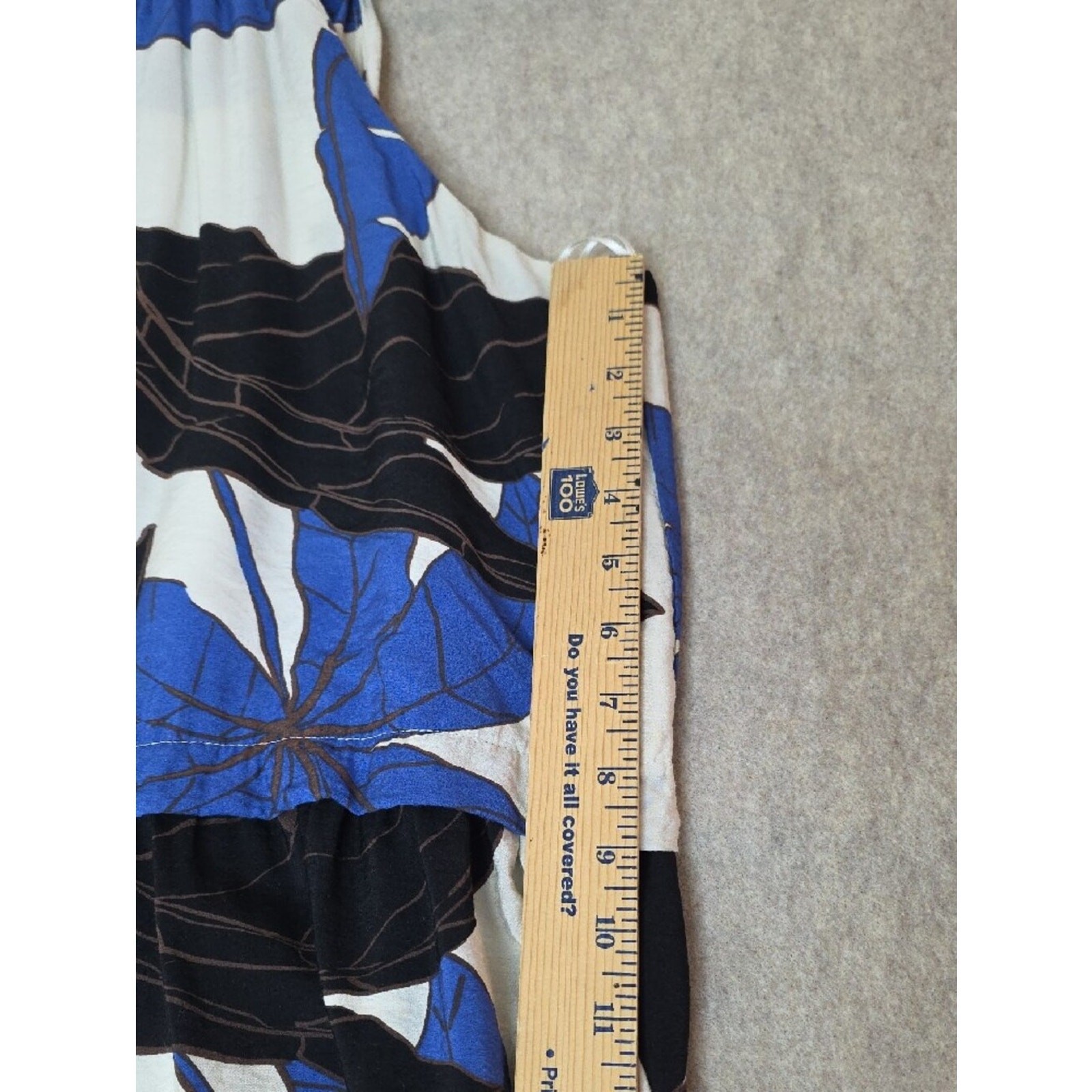 Tropical Palm Halter Maxi Dress by Sofia Vergara Size L (12-14) Blue,black.