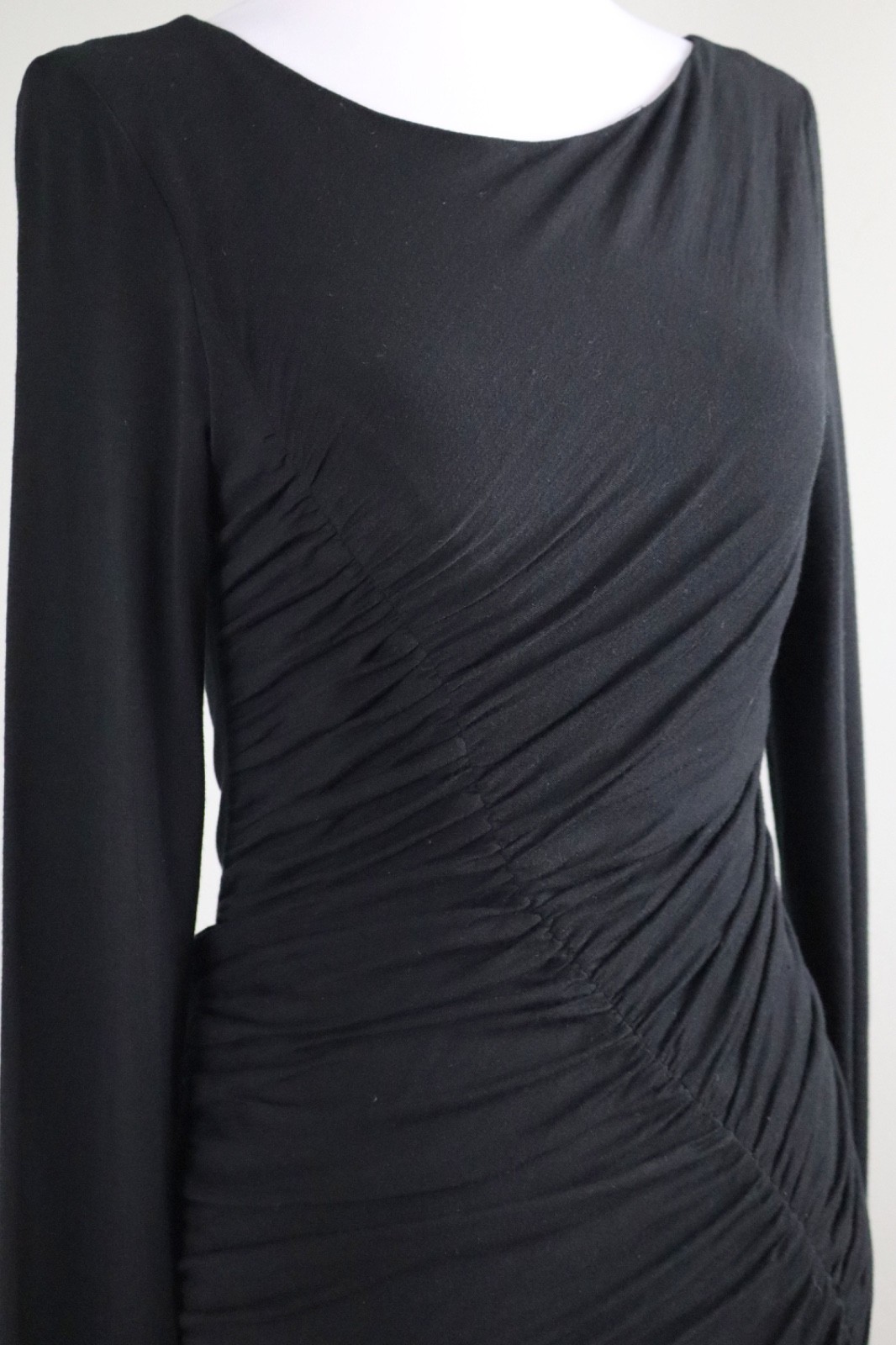 RAG & BONE New York NWT $395 Leo Solid Black Soft Stretch Shirred Dress Size 6